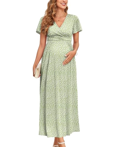1. Ruffle Sleeve, Tiny Floral Light Green