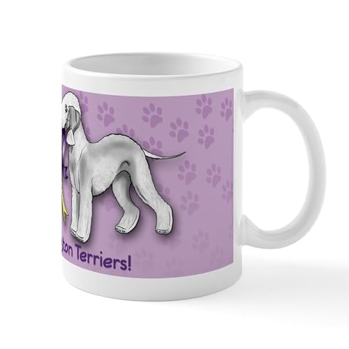 White - Bedlington Terriers With Ribbon Mug