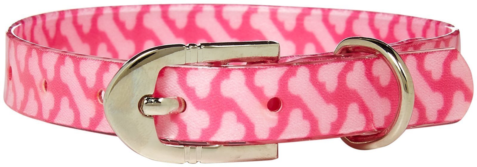 Waterproof Dog Collar with Pink Bone Design - Durable Pet Accessory for Outdoor Play, Training, and Daily Walks