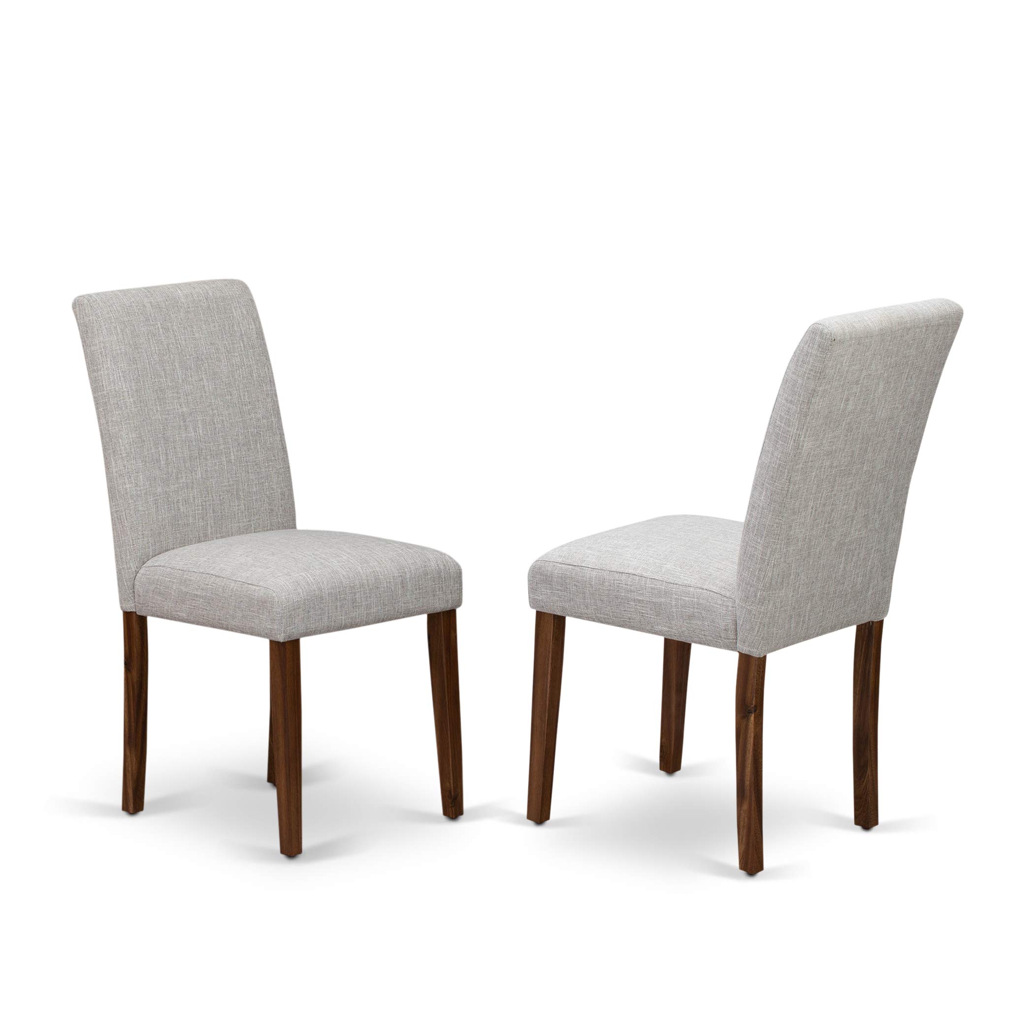 East West Furniture LMAB5-NN-35 5-Piece Rustic Wood Dining Set with Rectangle Table & 4 Linen Fabric Chairs, 40x72 Inch, Natural - Perfect for Farmhouse Kitchens, Small Dining Rooms & Cozy Family Meals
