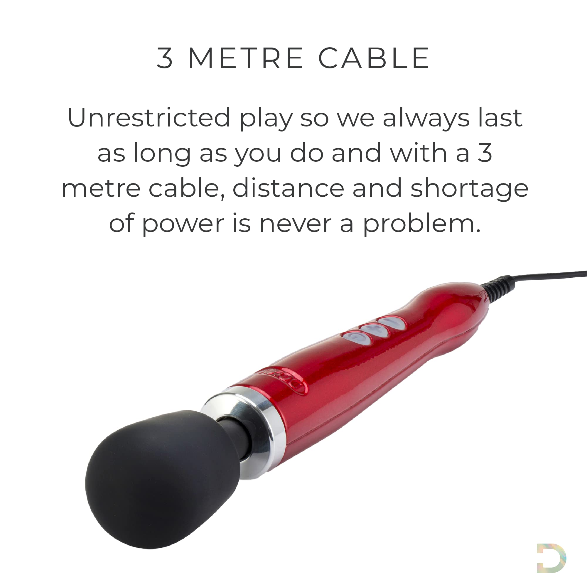 DOXY Die Cast Plug-in Personal Wand Massager - Powerful Deep Tissue Vibrator for Women & Couples - Body-Safe Adult Toy with Red Luxurious Design - Perfect for Relaxation, Intimate Moments & Muscle Relief