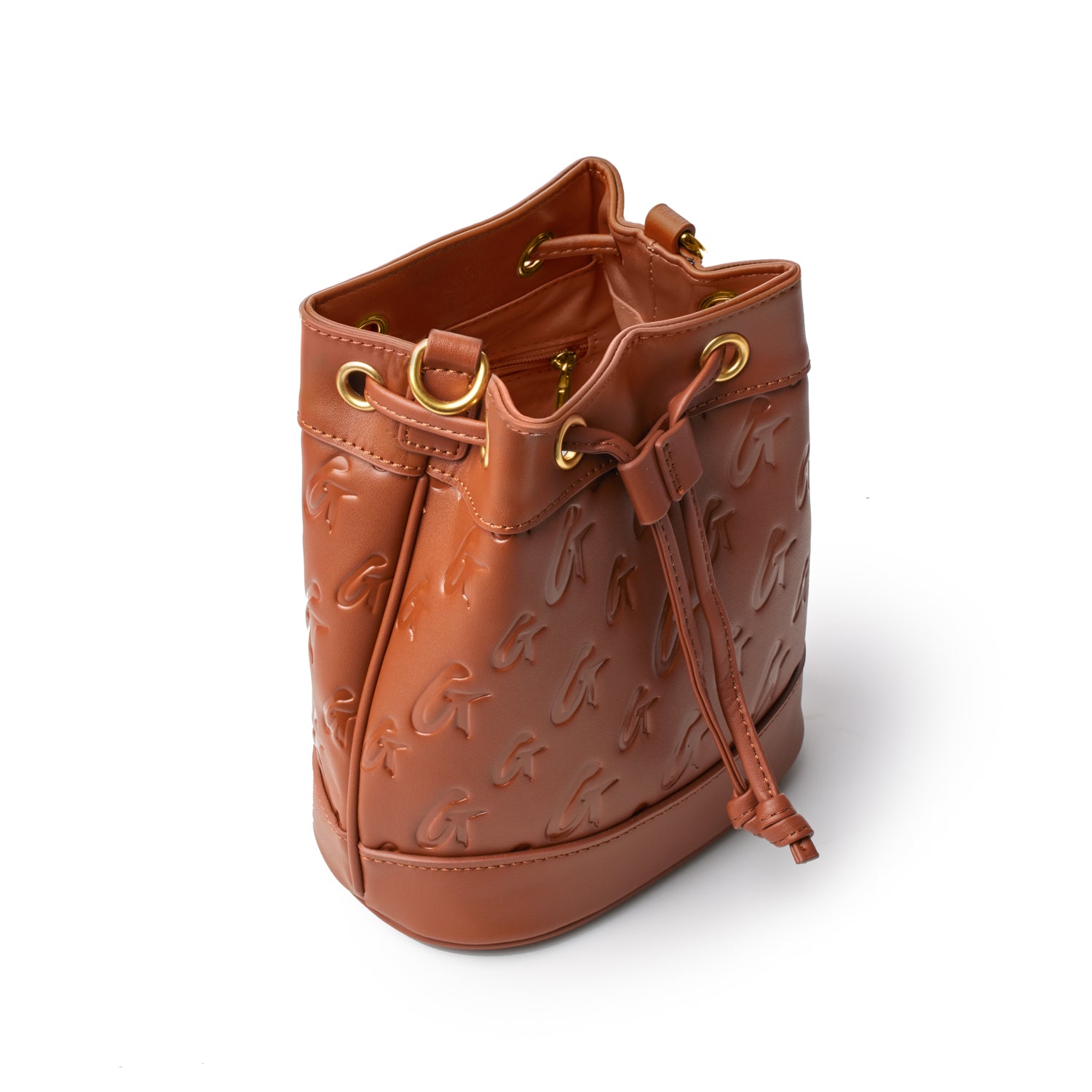 Mini Monogram Bucket Bag in Brown - Stylish & Trendy Crossbody Purse for Women - Perfect for Everyday Use, Travel & Shopping