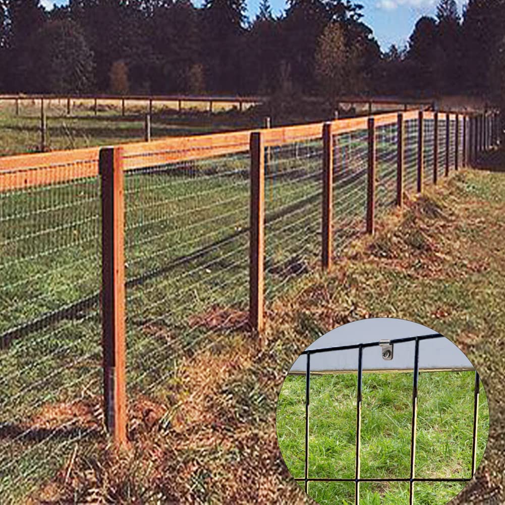 100 Pcs Stainless Steel Fence Wire Clamps - Heavy Duty 12-16 Gauge Wire Fasteners for Wood, Metal & Vinyl Fences | Agricultural Fencing Mounting Clips | Perfect for Farm, Garden & Ranch Fence Installation & Repair