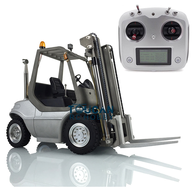LESU 1/14 Scale RC Hydraulic Forklift Truck with ESC, Motor, Light & Sound System - Metal Wheels & Toolbox for Construction Site Simulation and Industrial Model Collection
