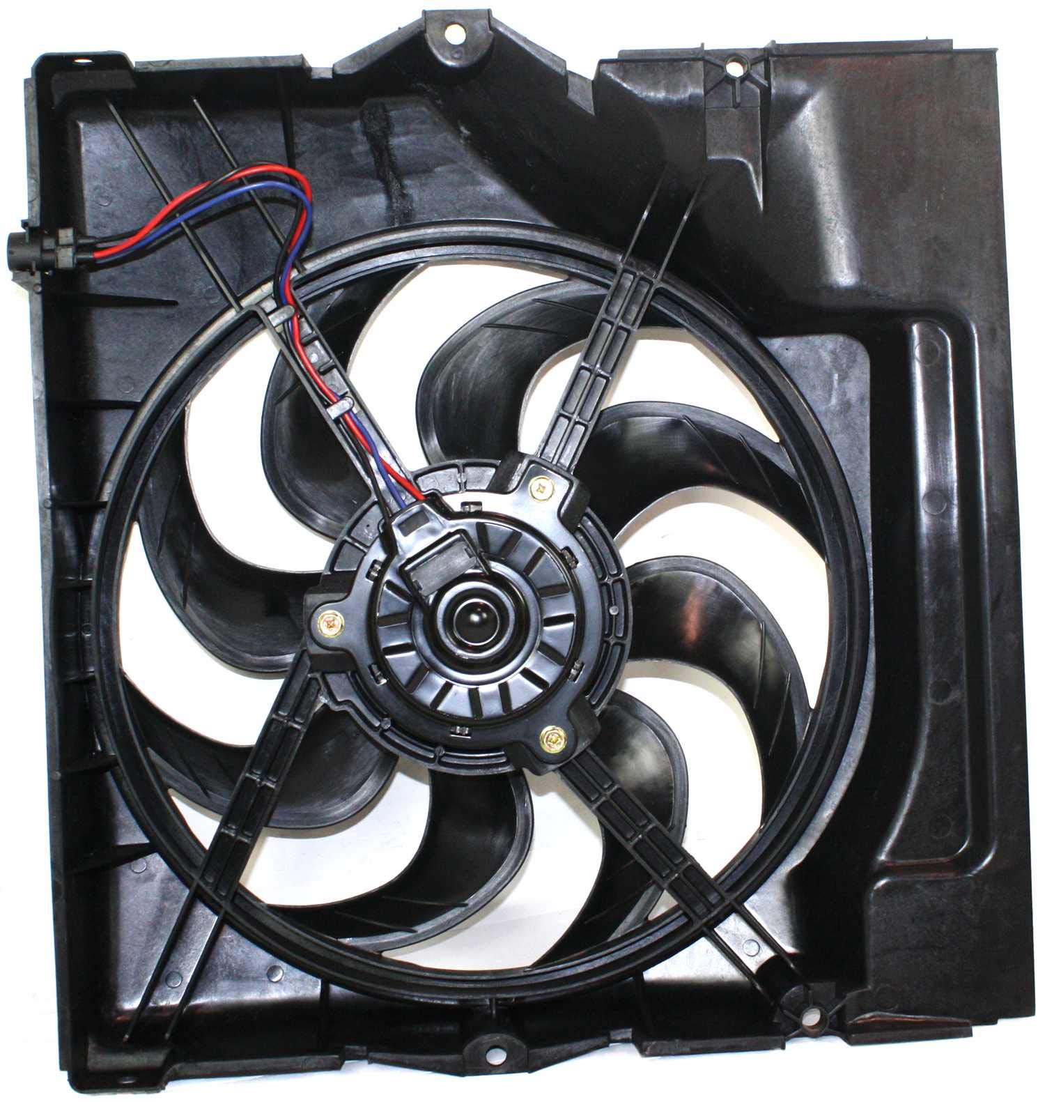 Evan-Fischer A/C Condenser Fan Assembly Replacement for BMW 3-Series (1992-1999) - Compatible with 4CYL (1992-1995) & 6CYL (1993-1999) Models - Perfect for Cooling System Repair & Summer Driving Comfort