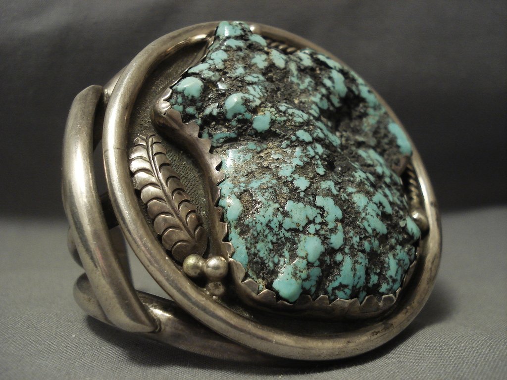 Vintage Navajo Turquoise Boulder Silver Bracelet - 153g Native American Jewelry, Handcrafted Old West Style for Boho Fashion & Western Outfits