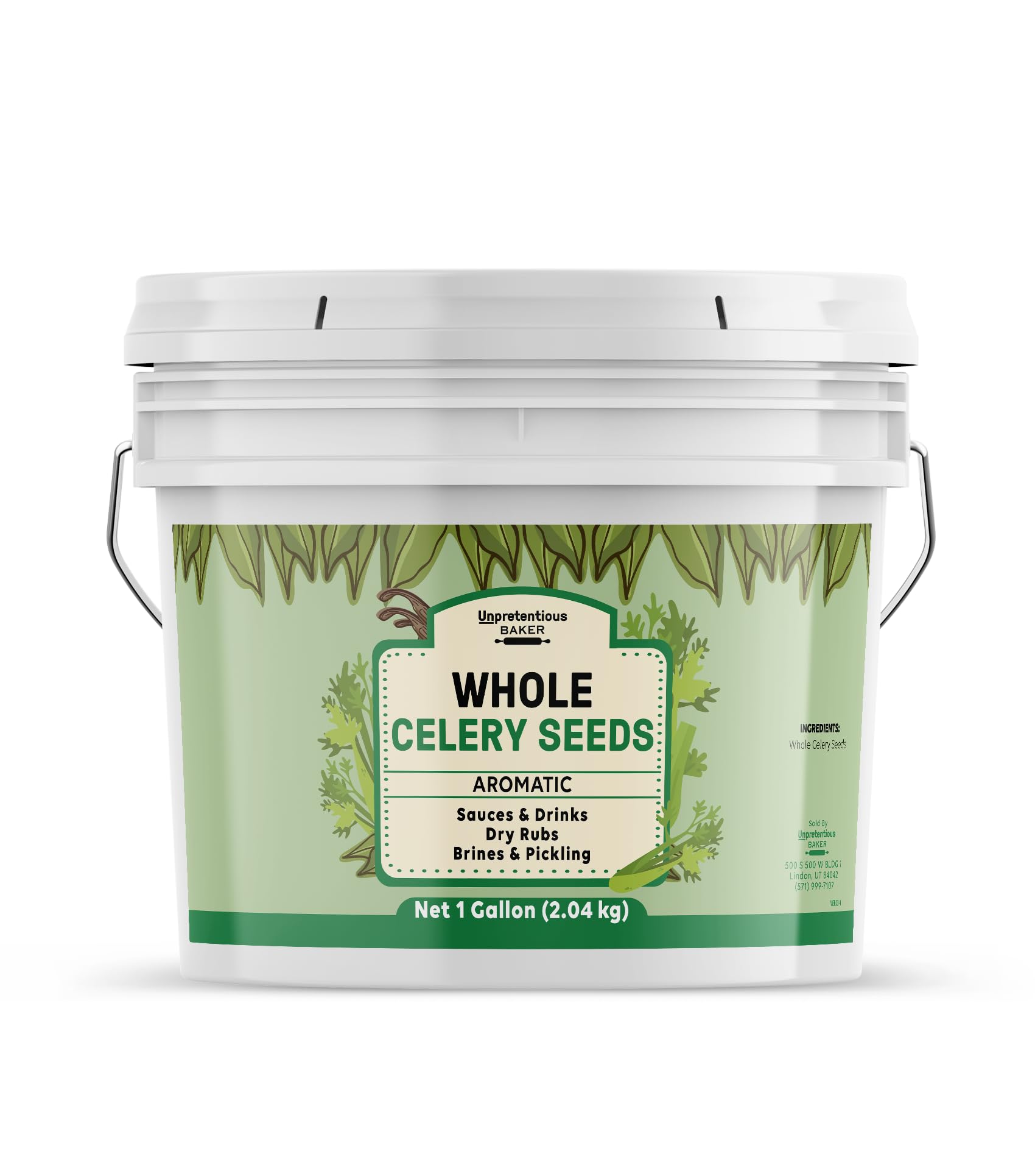 Premium Whole Celery Seeds - 1 Gallon Bulk Container | Organic Seasoning for Sauces, Dry Rubs, Pickling Brine & Spice Blends | Aromatic Flavor Enhancer for Soups, Salads & Homemade Sausages
