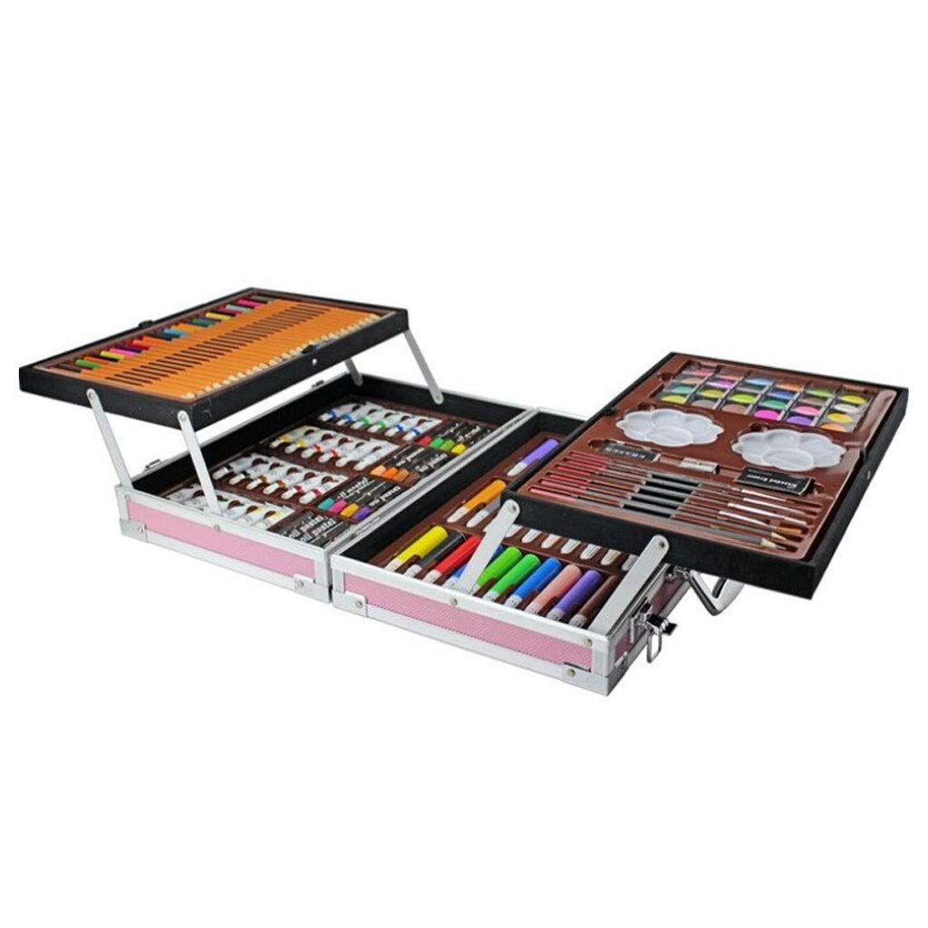 208-Piece Art Set with Acrylic Case - Watercolor, Sketching, Charcoal & Colored Pencils for Kids, Adults & Artists - Perfect for Drawing, Coloring, Painting & Creative Projects
