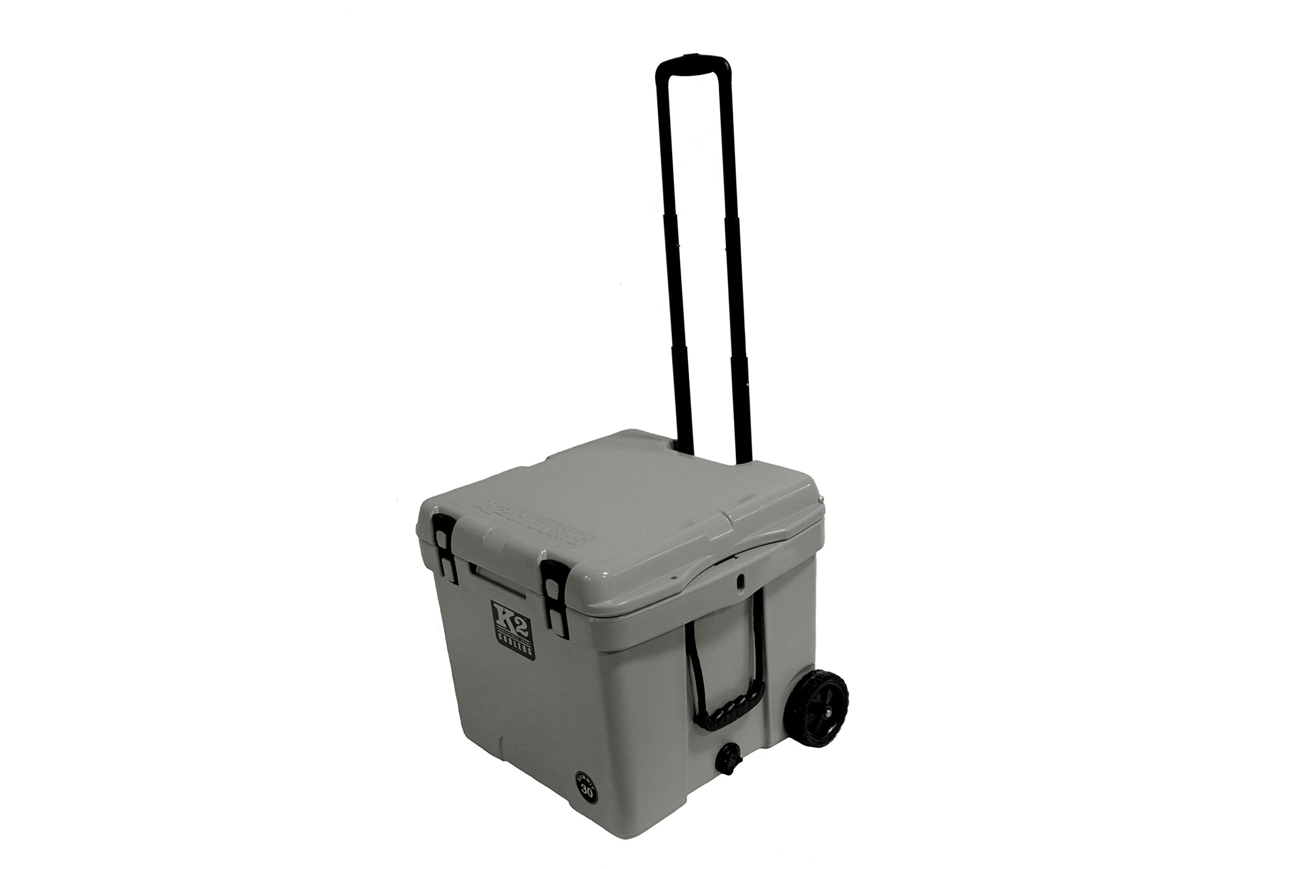 K2 Coolers Summit Wheeled 30 Cooler - Heavy Duty Rolling Cooler for Camping, Beach, Tailgating & Outdoor Adventures - 30 Quart Insulated Cooler with Wheels for Easy Transport