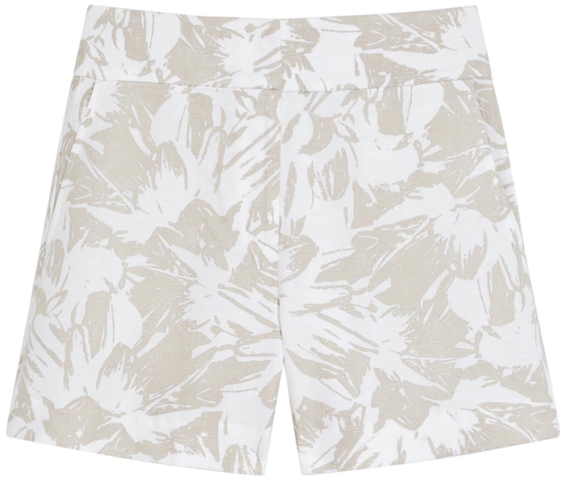 Club Monaco Women's Refined Flat Front Shorts - Comfortable High Waist Summer Shorts for Casual & Office Wear | Perfect for Travel, Shopping & Outdoor Activities