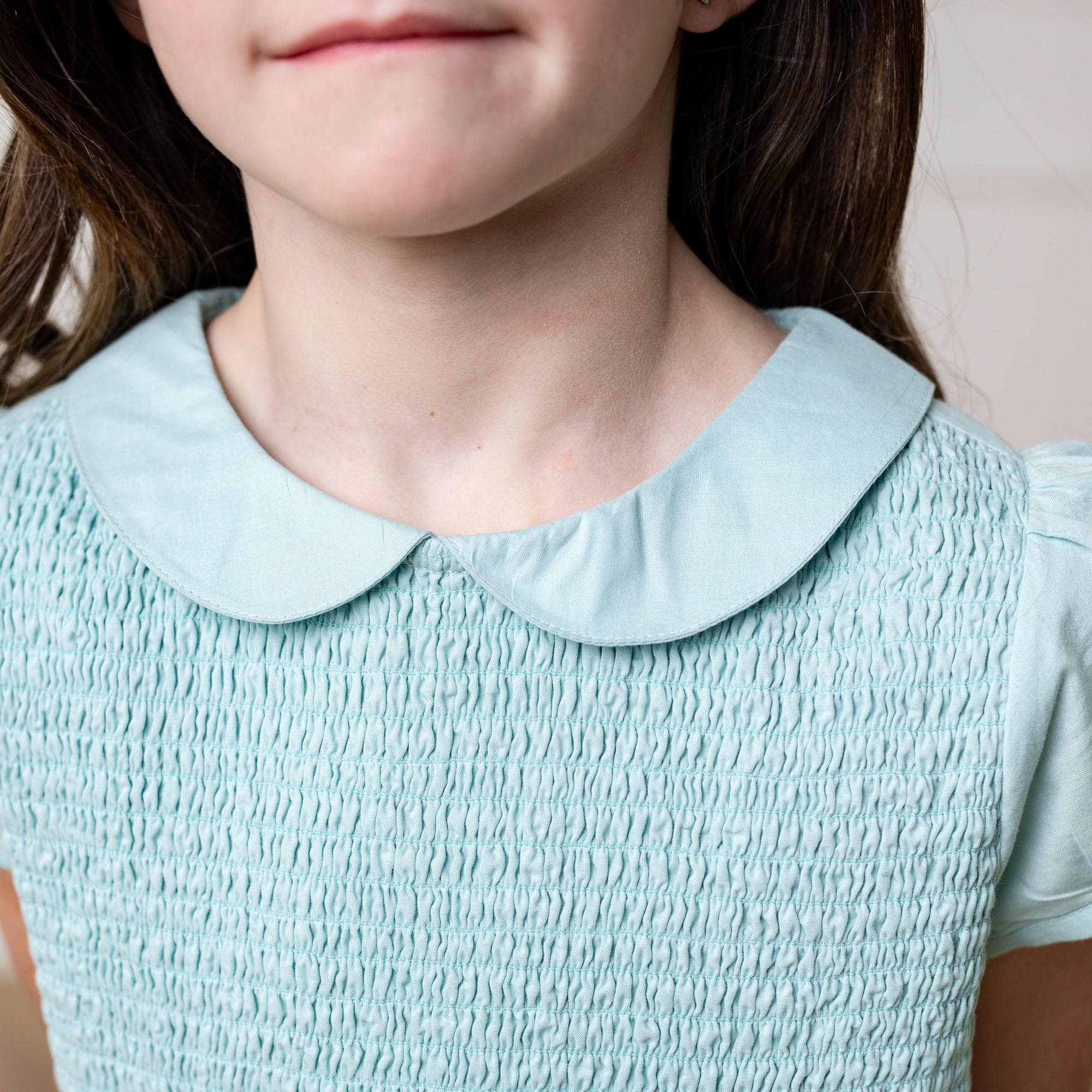 Hope & Henry Baby Girl's Woven Short Sleeve Peter Pan Collar Dress - Perfect for Spring Outfits, Photo Shoots & Special Occasions