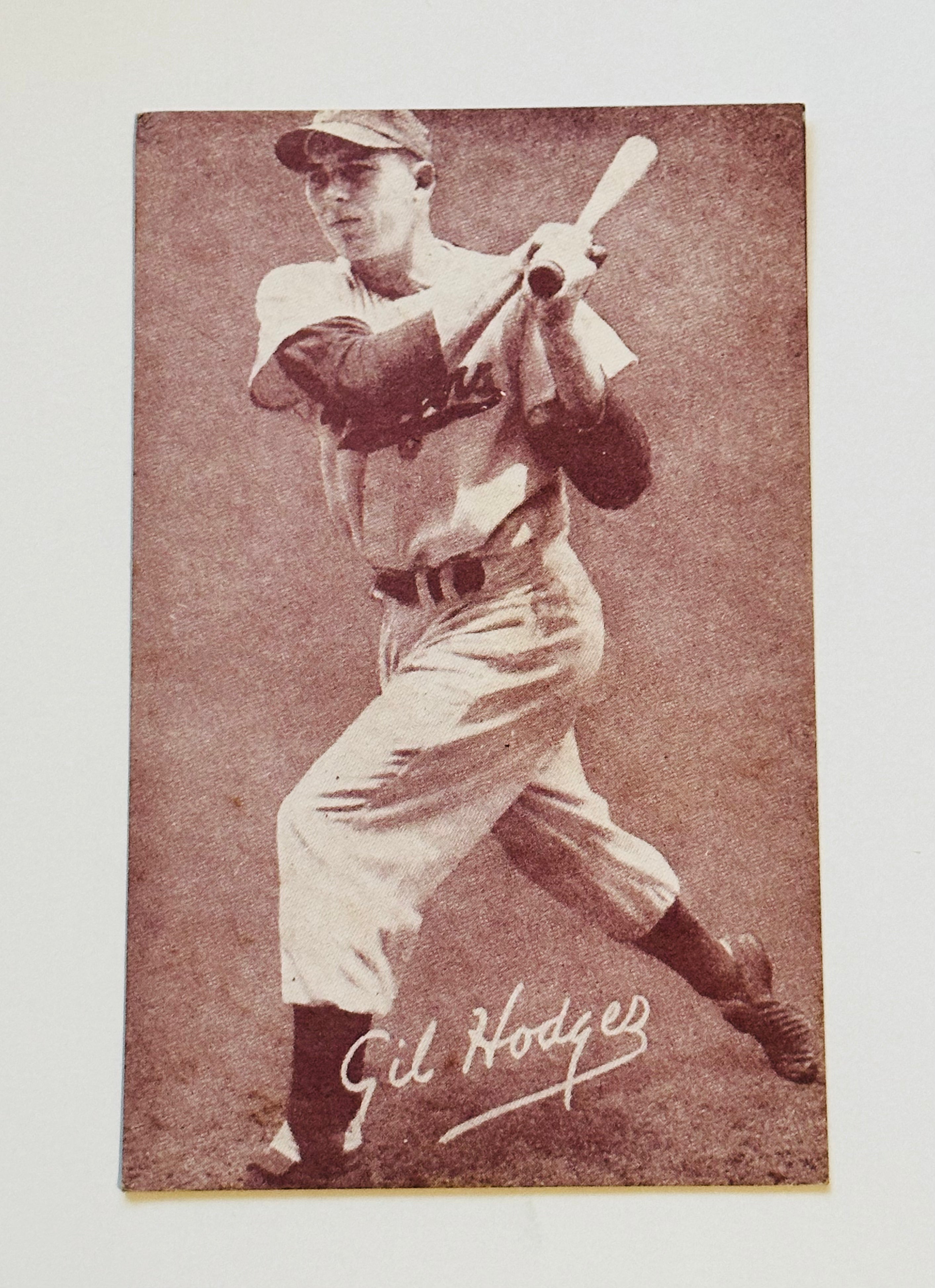 Vintage 1947 Gil Hodges Rare Baseball Exhibit Card - Collectible Sports Memorabilia for Fans & Enthusiasts - Perfect for Display, Gifts & Collections
