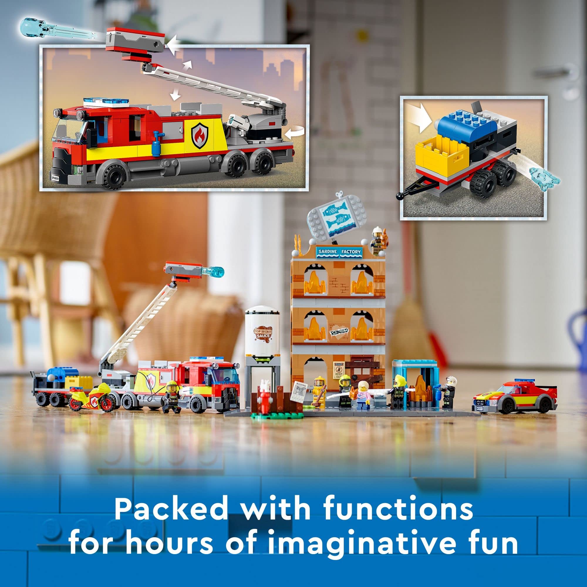 LEGO City Fire Brigade 60321 Building Toy Set with Fire Truck & 5 Minifigures - Pretend Play Fire Engine for Kids Ages 7+ | Creative STEM Learning & Birthday Gift for Boys & Girls | Perfect for Role Play & Home Decor