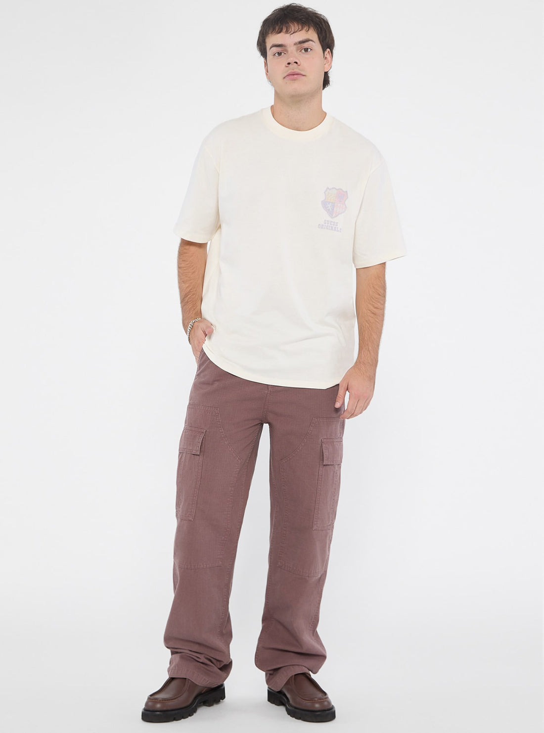 Guess Originals Ripstop Panel Cargo Pants for Men - Durable Military Style Tactical Pants with Multiple Pockets - Perfect for Outdoor Adventures, Hiking, and Casual Wear
