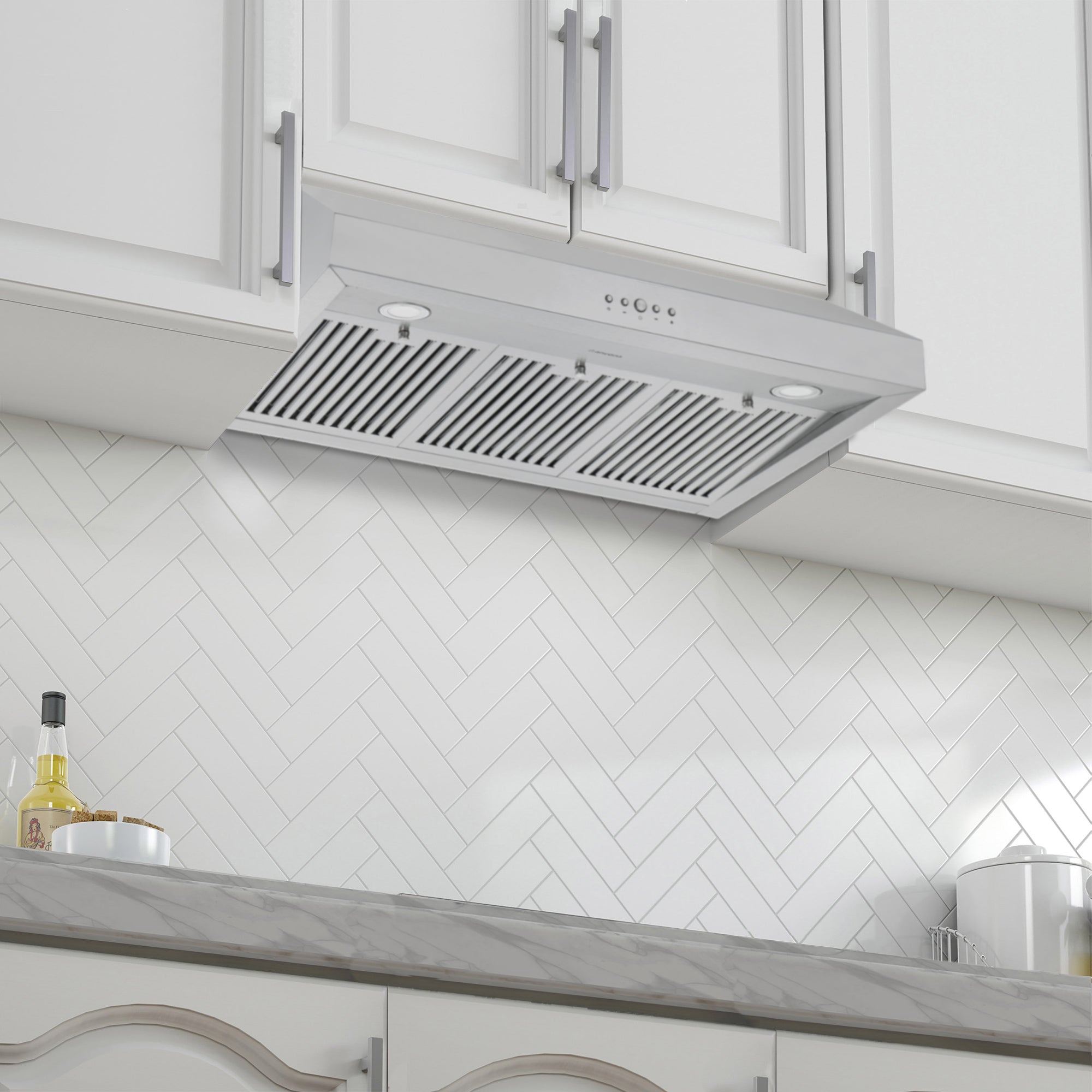 Ancona 36-Inch 440 CFM Stainless Steel Ducted Under Cabinet Range Hood - Powerful Kitchen Ventilation for Smoke & Odor Removal - Perfect for Home Cooking & Grilling