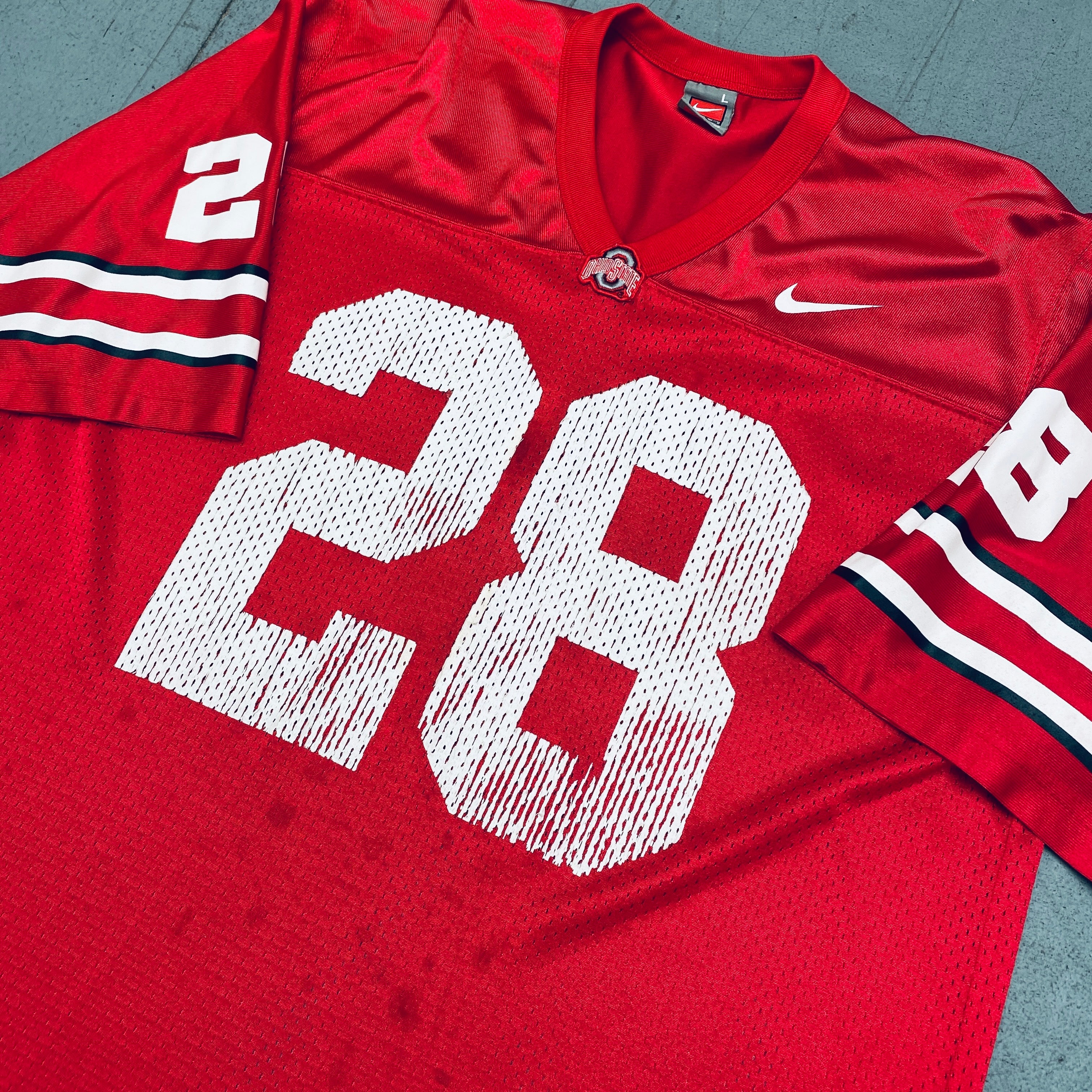 Ohio State Buckeyes No. 28 Beanie Wells Nike Football Jersey - Size Large - Official NCAA College Fan Apparel for Game Day & Tailgating