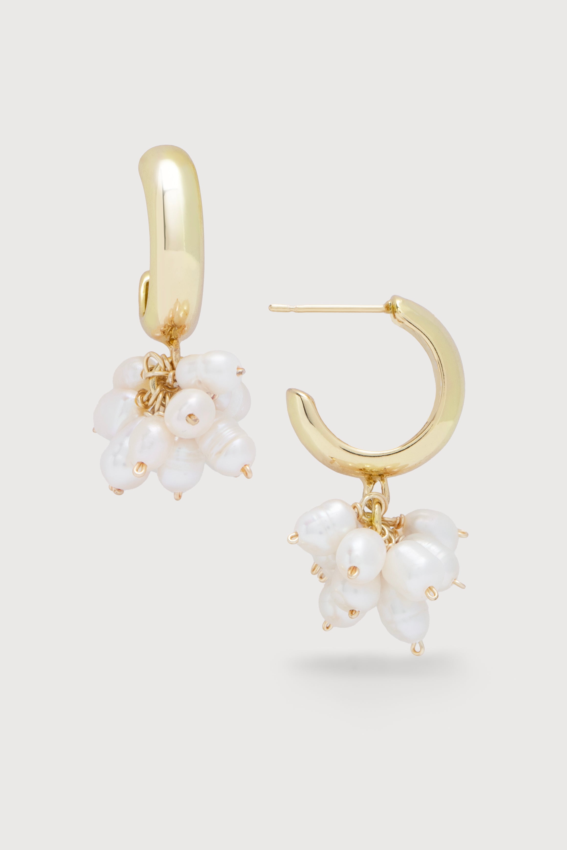 Elegant Pearl Cluster Hoop Earrings for Women - Trendy Fashion Jewelry Gift for Parties, Weddings & Date Nights