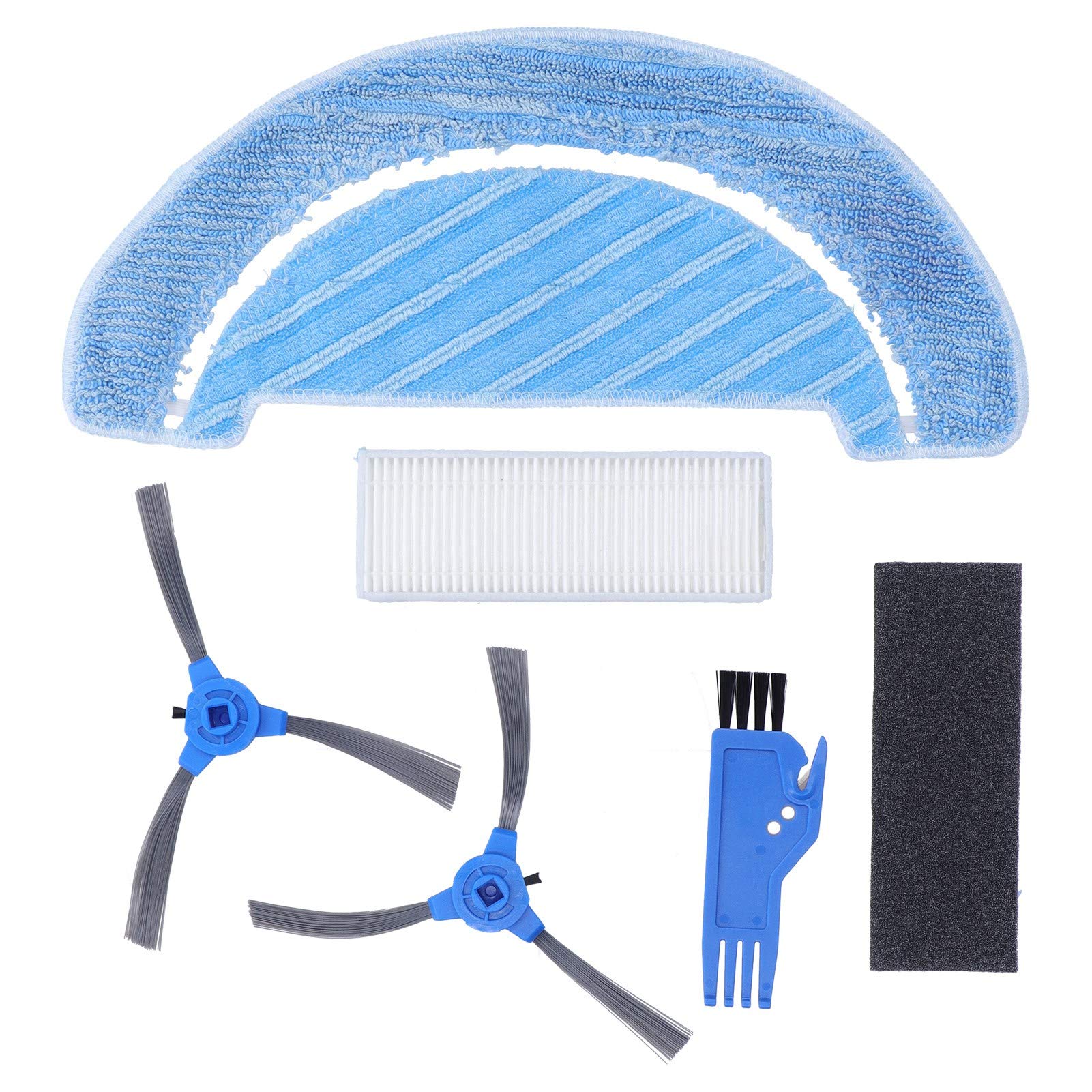 Replacement Side Brush & Filter Mop Cloth for Conga 1090 Robot Vacuum Cleaner - ABS Material (12x4.4x1cm) - Compatible Accessories for Efficient Floor Cleaning in Homes & Offices