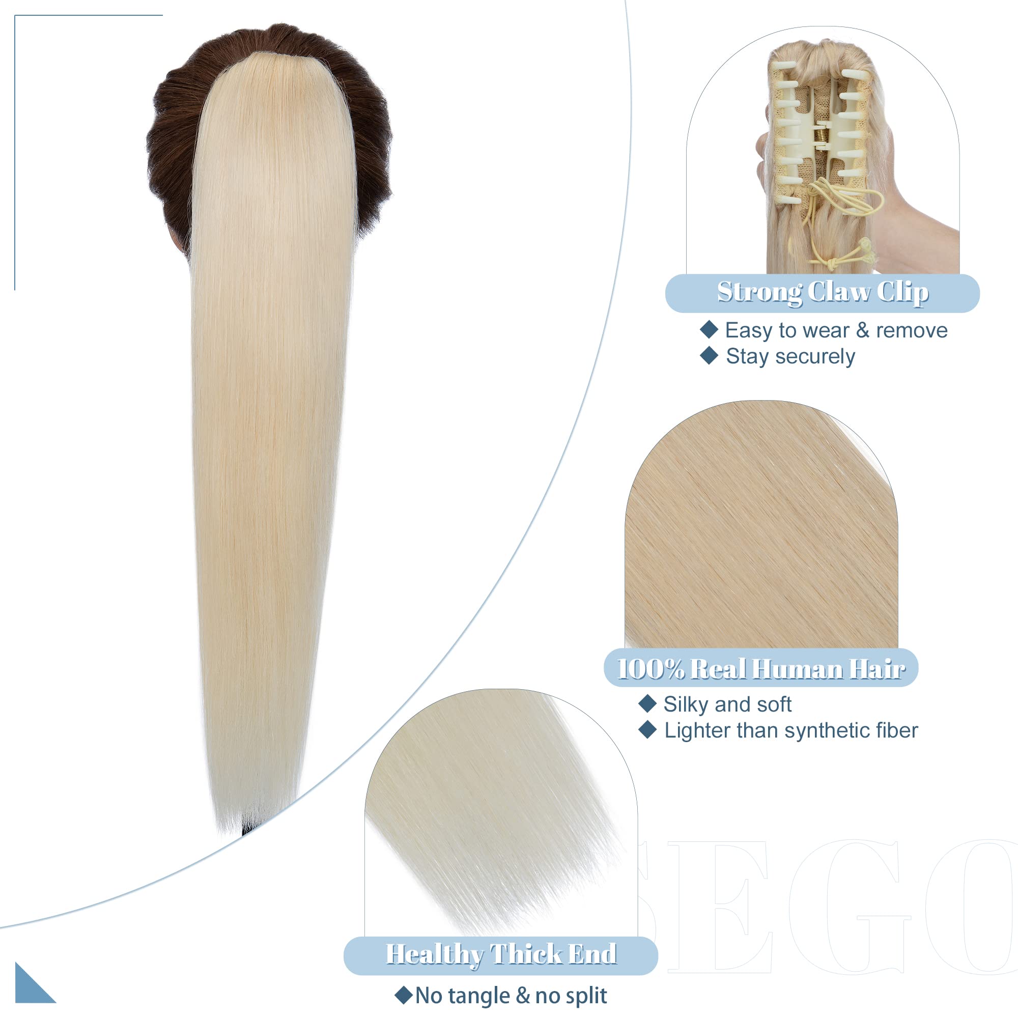 SEGO Human Hair Clip-in Ponytail Extension - 18