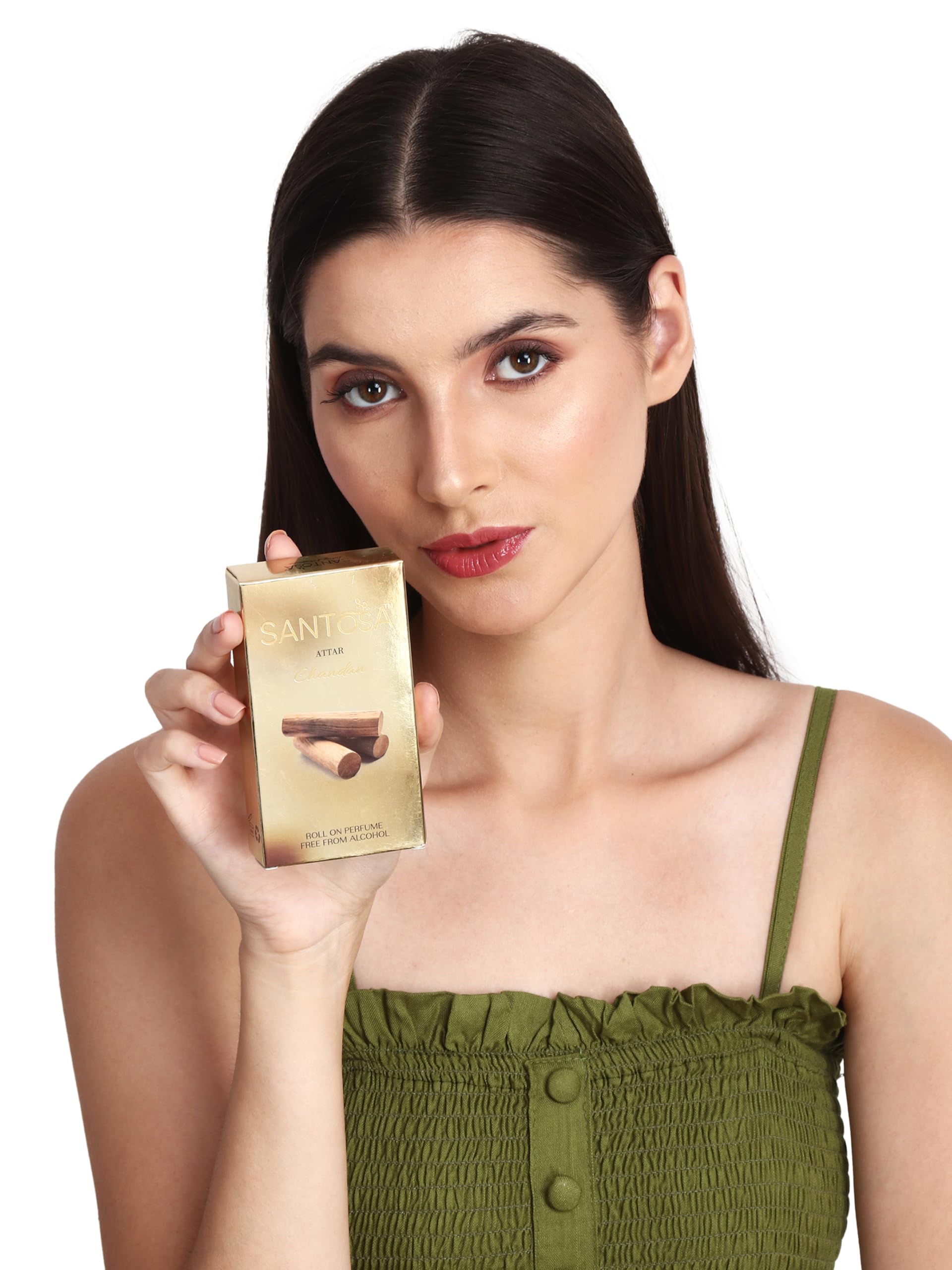 Premium Santosa Original Sandal Attar (Chandan Itra) - Alcohol-Free Long-Lasting Roll-On Perfume with Authentic Sandalwood Oil (6ml) | Travel-Friendly Fragrance for Daily Wear, Meditation & Aromatherapy
