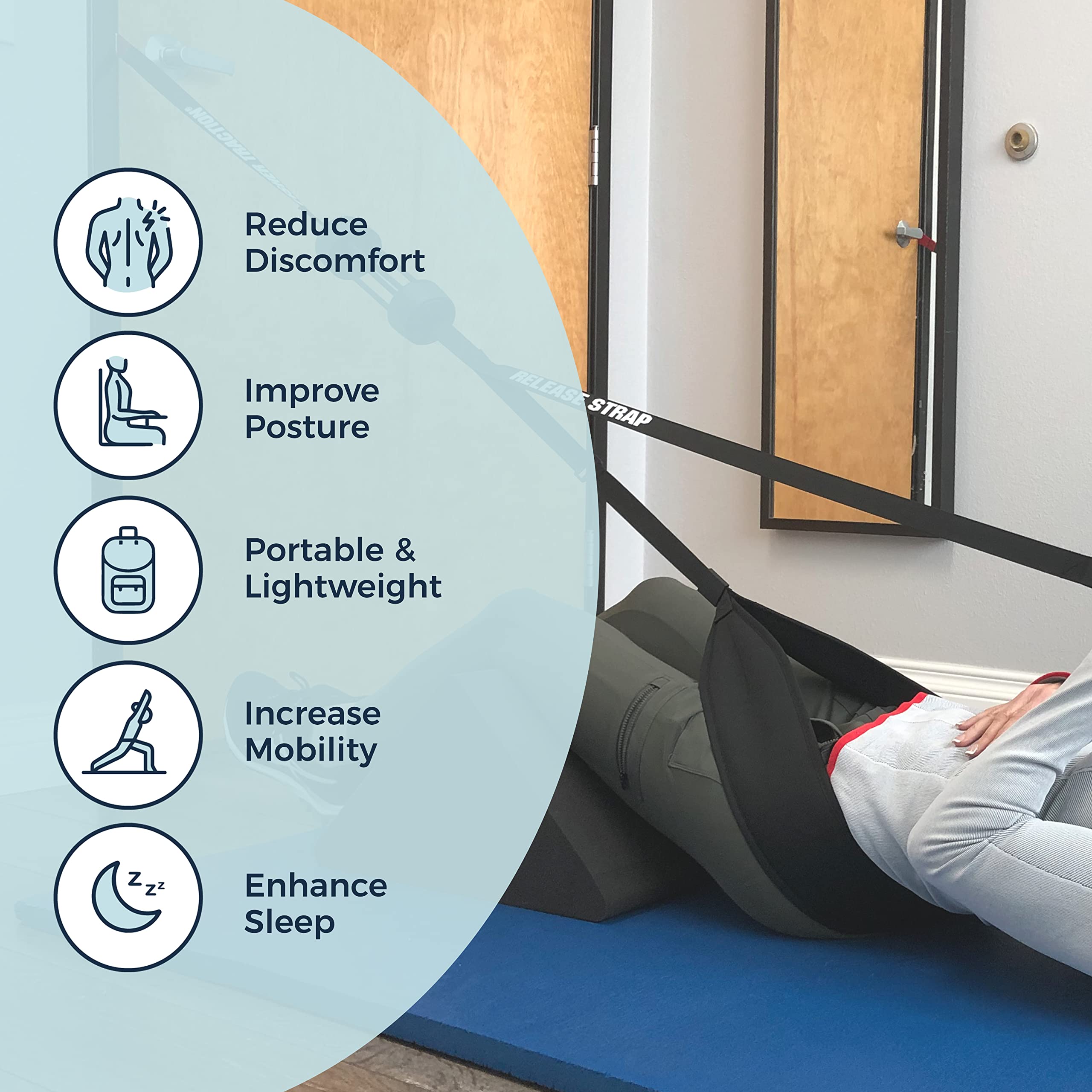 Fisher Traction® Back Pain Relief Device for Pinched Nerves & Herniated Discs | Portable Lumbar Decompression & Spine Traction System with Wedge | Home Use for Sciatica, Slipped Disc & Chronic Back Pain