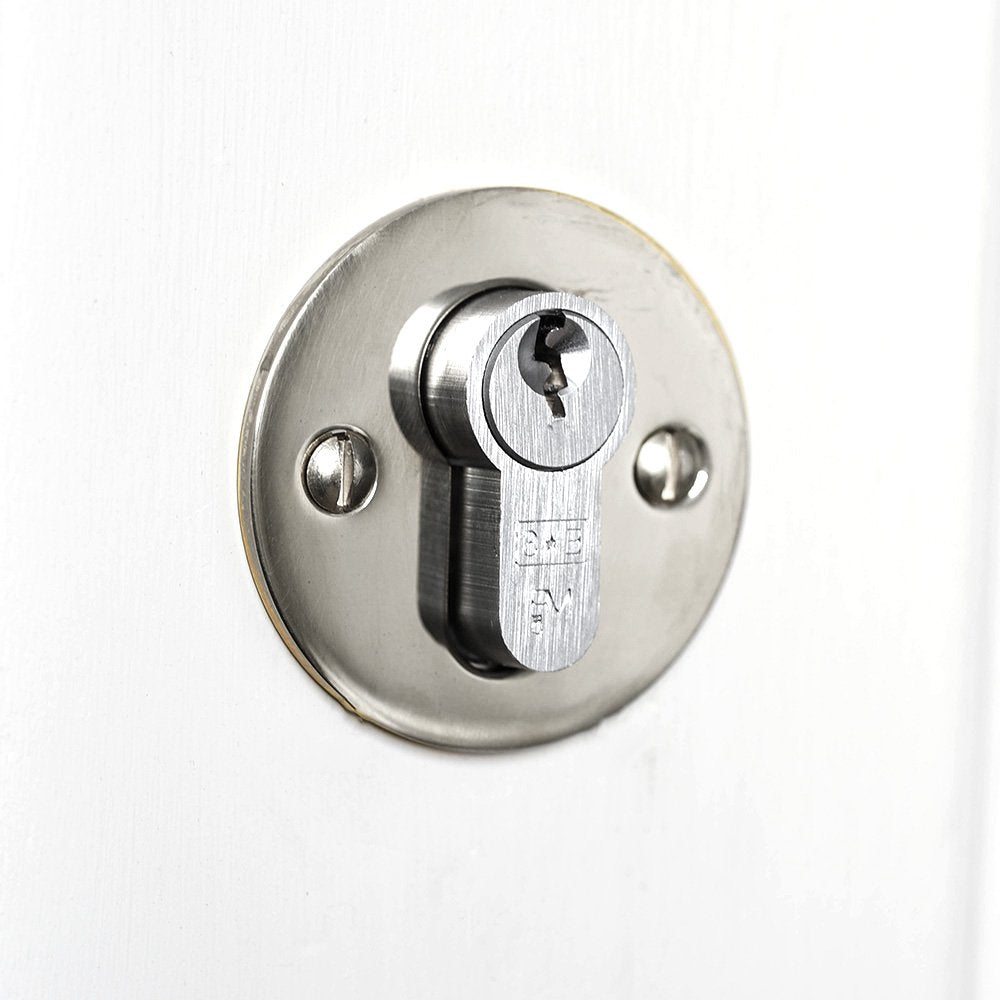 Polished Nickel Euro Escutcheon Plate - Decorative Door Hardware for Modern & Traditional Homes - Perfect for Bathroom, Bedroom & Entryway Doors