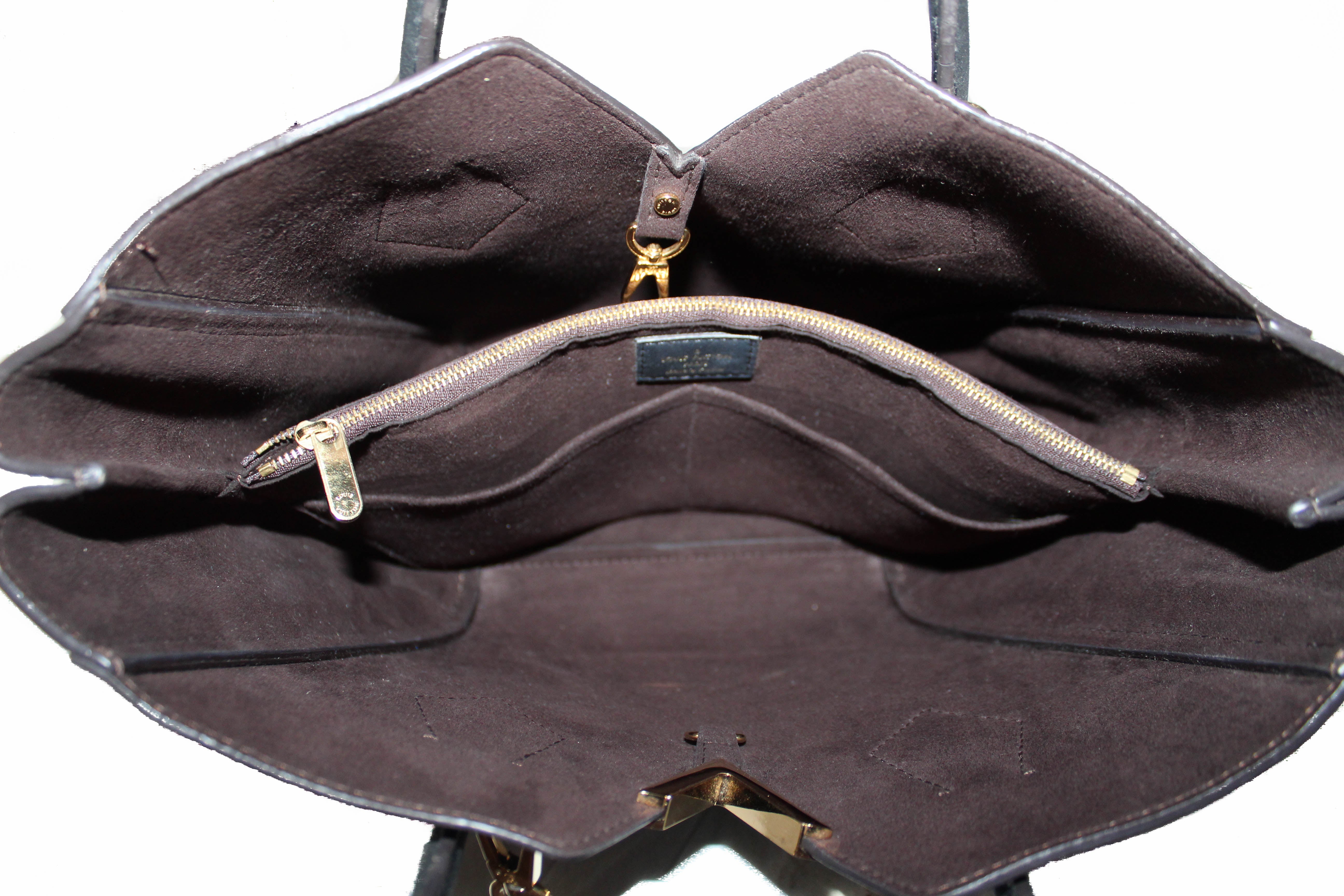 Authentic Louis Vuitton Classic Monogram Noir Leather Kimono PM Tote Handbag Crossbody Bag - Perfect for Work, Travel & Everyday Use