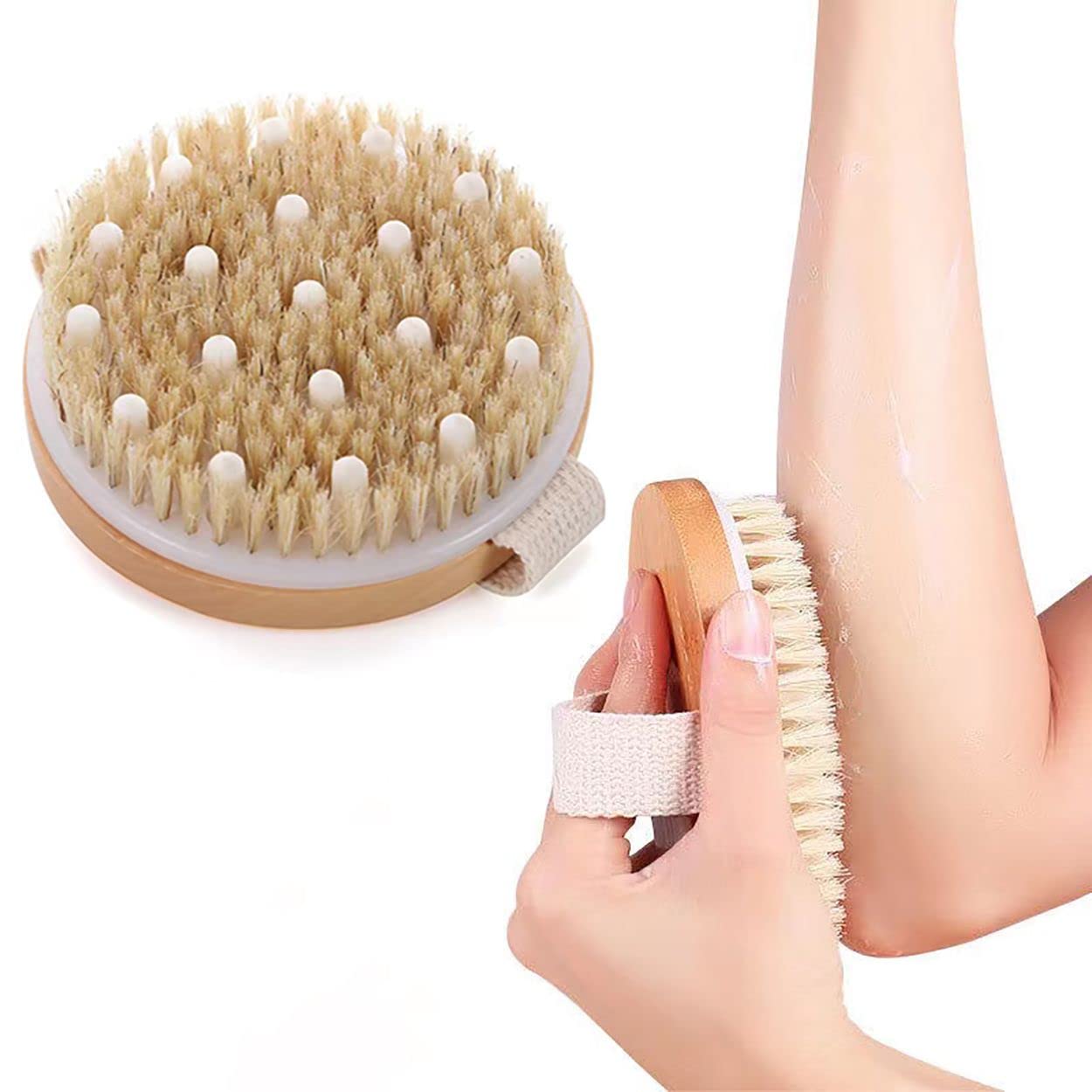 Exfoliating Dry Body Brush for Soft Skin & Improved Circulation - Bath Brush for Dry Brushing, Cellulite Reduction & Skin Renewal - Perfect for Spa, Self-Care & Lymphatic Drainage Massage