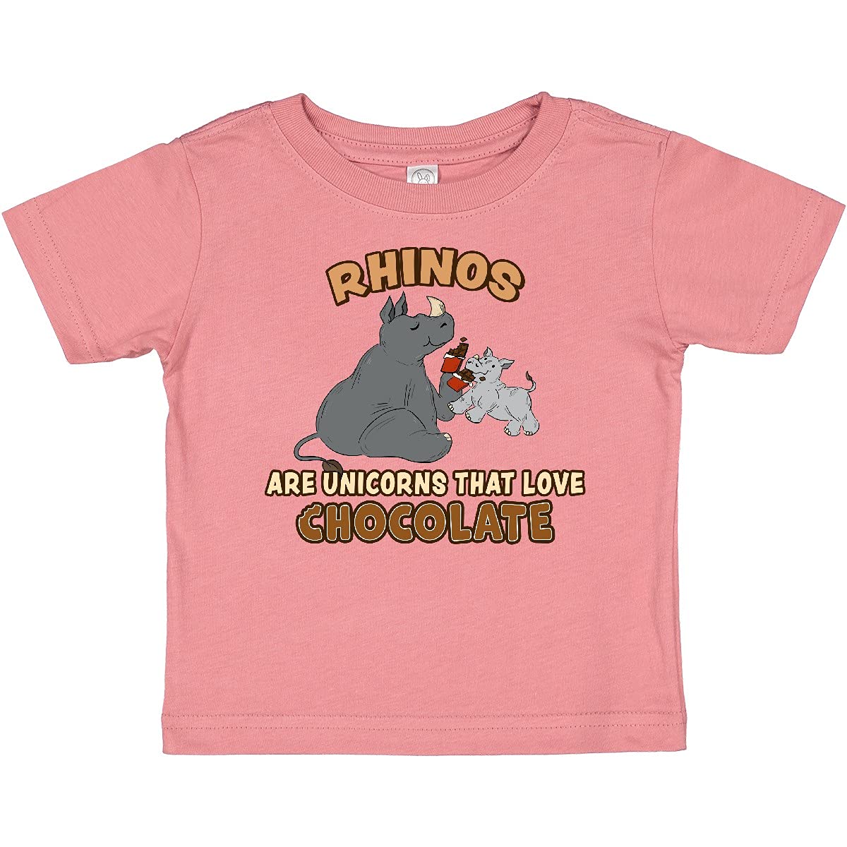Inktastic Rhinos Are Just Unicorns That Love Chocolate Baby T-Shirt | Cute Graphic Tee for Toddlers & Infants | Perfect for Playdates, Birthday Gifts & Casual Outfits