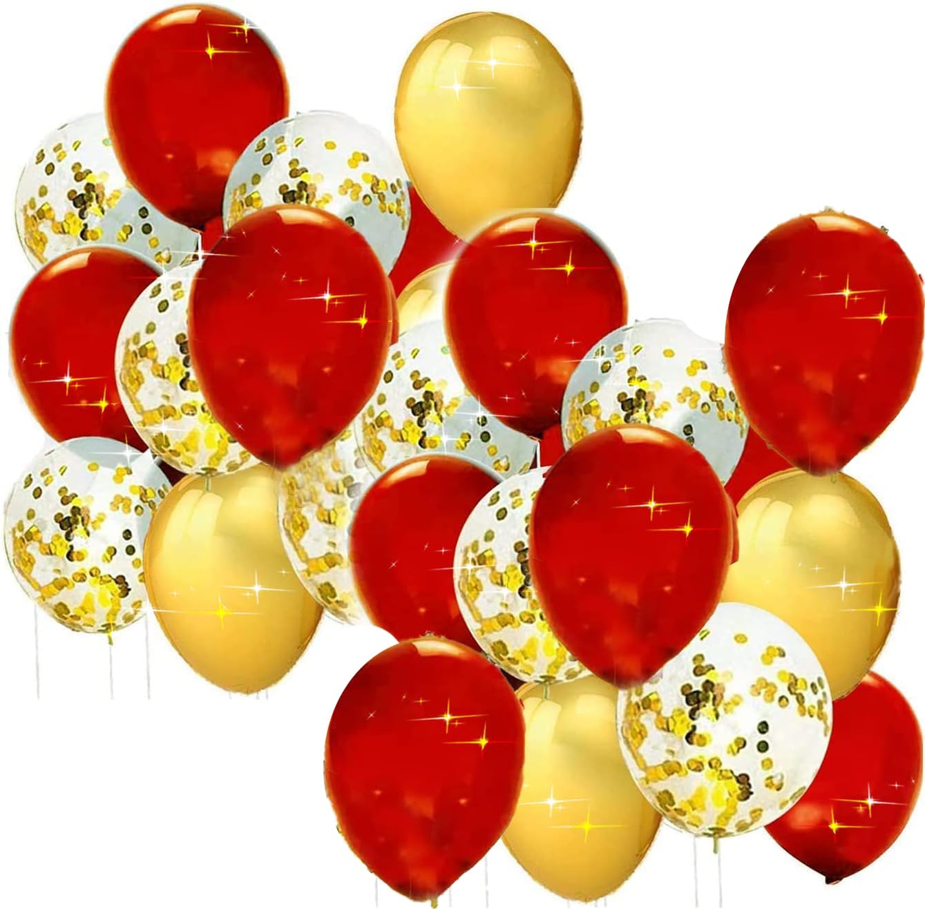 2025 Graduation Party Decorations - 30pcs Red & Gold Balloons for USC Graduation, Birthday, Christmas & Picnic Celebrations - Elegant Graduation Decor for Home & School Events