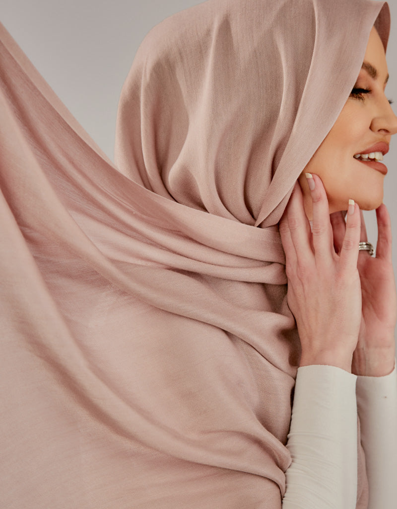 Soft Cotton Tassel-Free Shawl in Pink Shades - Perfect for Women's Fashion, Winter Warmth & Boho Style Outfits