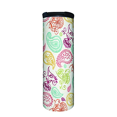 Simply Paisley 17 oz Tumbler with Lid, Stainless Steel, Vacuum Insulated with Slide Lock Lid, Leak Proof