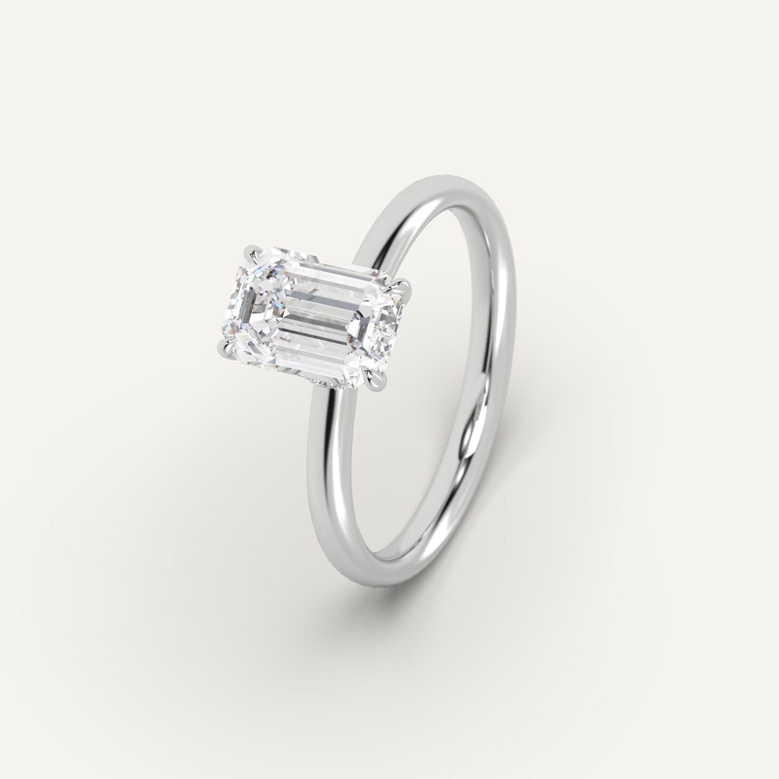 3 Carat Emerald Cut Diamond Ring - Elegant Solitaire Engagement Ring for Women, Perfect for Proposals, Weddings & Anniversaries | Durable 14K White Gold Setting