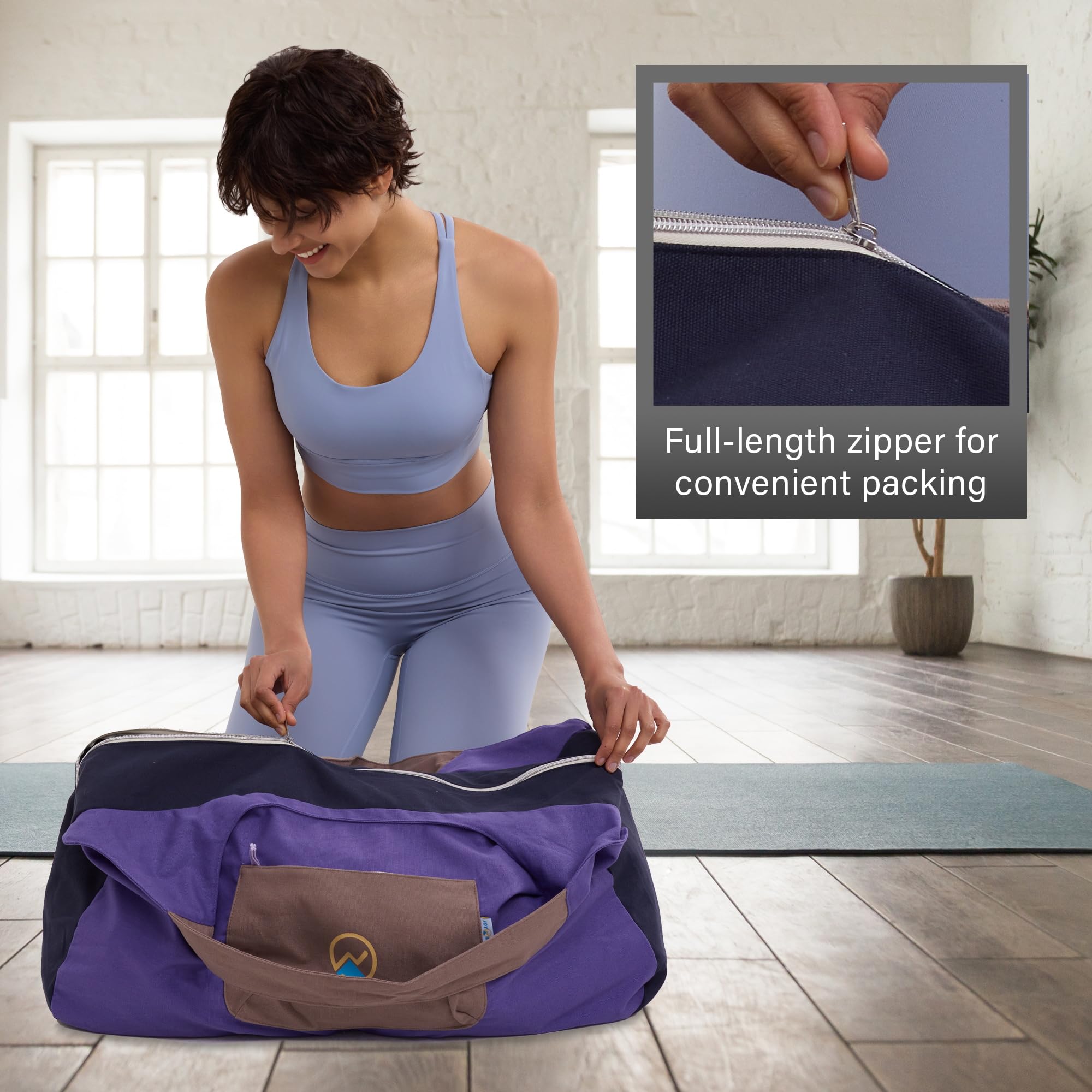 JoYnWell Large Yoga Mat Bag Carrier for Men & Women - Stylish Tote with 4 Pockets | Durable Yoga Mat Bag Fits All Accessories | Lightweight & Easy to Carry (30 Inch) - Perfect for Yoga Class, Gym, Travel & Outdoor Activities
