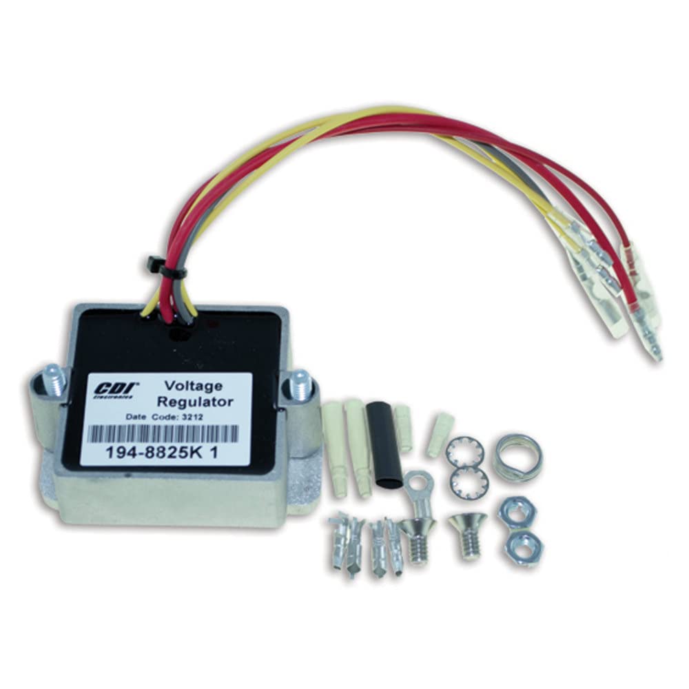 CDI Electronics 194-8825K1 16 Amp Voltage Regulator Kit for 6 Cylinder Engines - Compatible with Marine, Automotive & Small Engine Applications