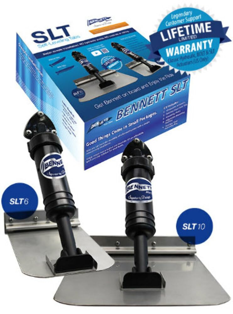 Bennett SLT6 Self-Leveling Trim Tab System for Boats 10-14 Feet - Improve Stability & Performance for Fishing, Cruising & Watersports