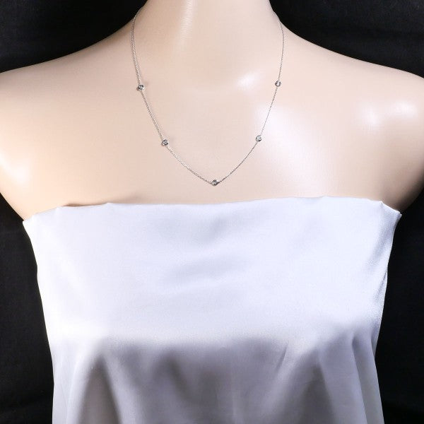 18K White Gold Diamond Necklace for Women - Elegant Pendant Jewelry Gift for Anniversary, Wedding & Special Occasions