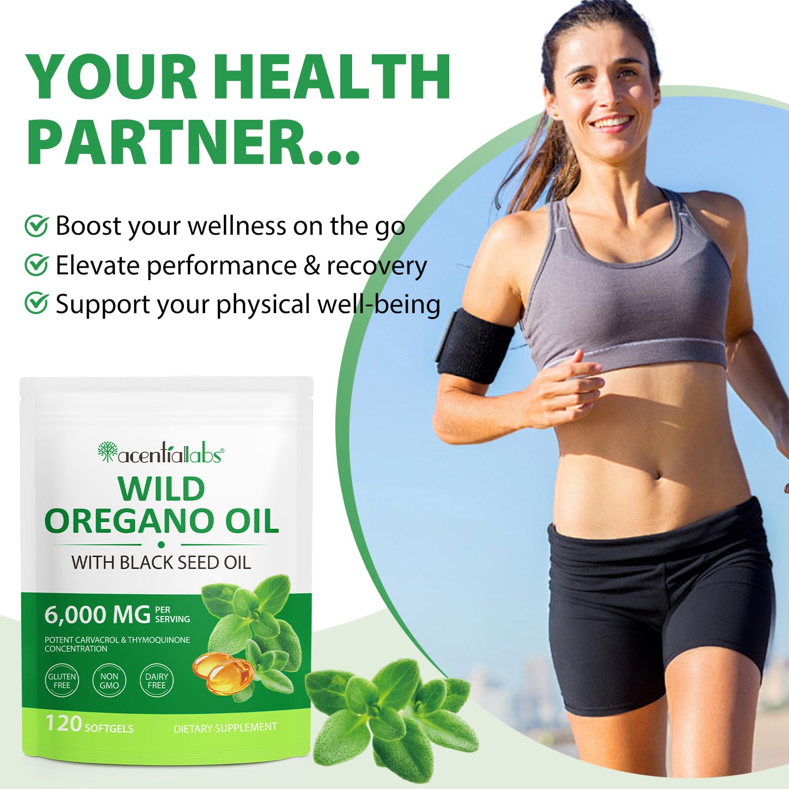 Organic Oregano Oil with Black Seed Oil Capsules - Non-GMO, Gluten Free Immune Support Supplement | Pure Oregano Essential Oil Softgels for Respiratory & Digestive Health | Perfect for Daily Wellness & Travel Protection