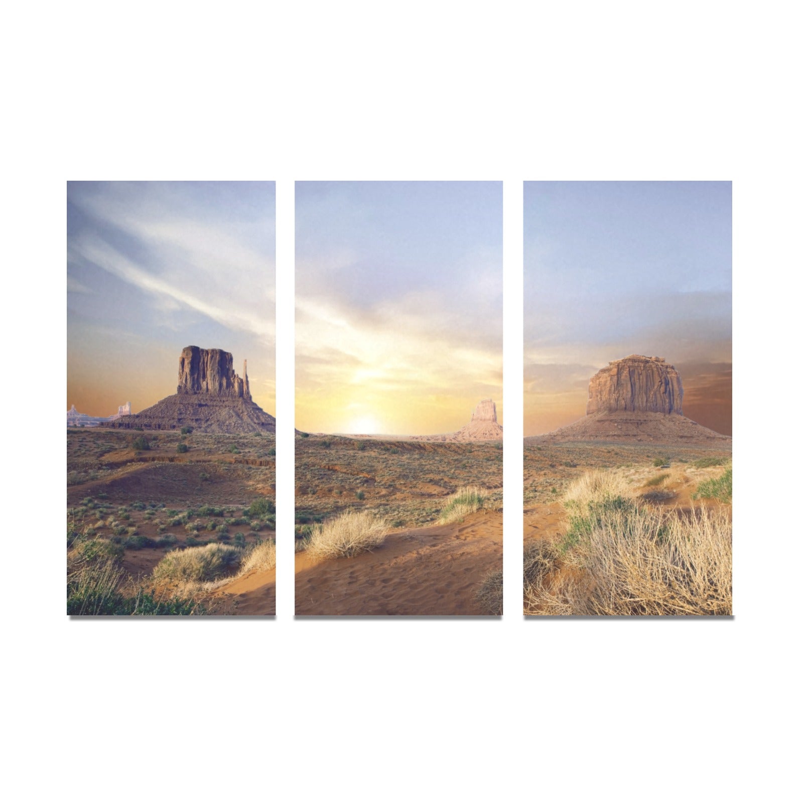 Desert Canyon Framed Canvas Art Prints Set of 3 - Handmade in USA - Perfect for Living Room, Bedroom & Office Wall Decor