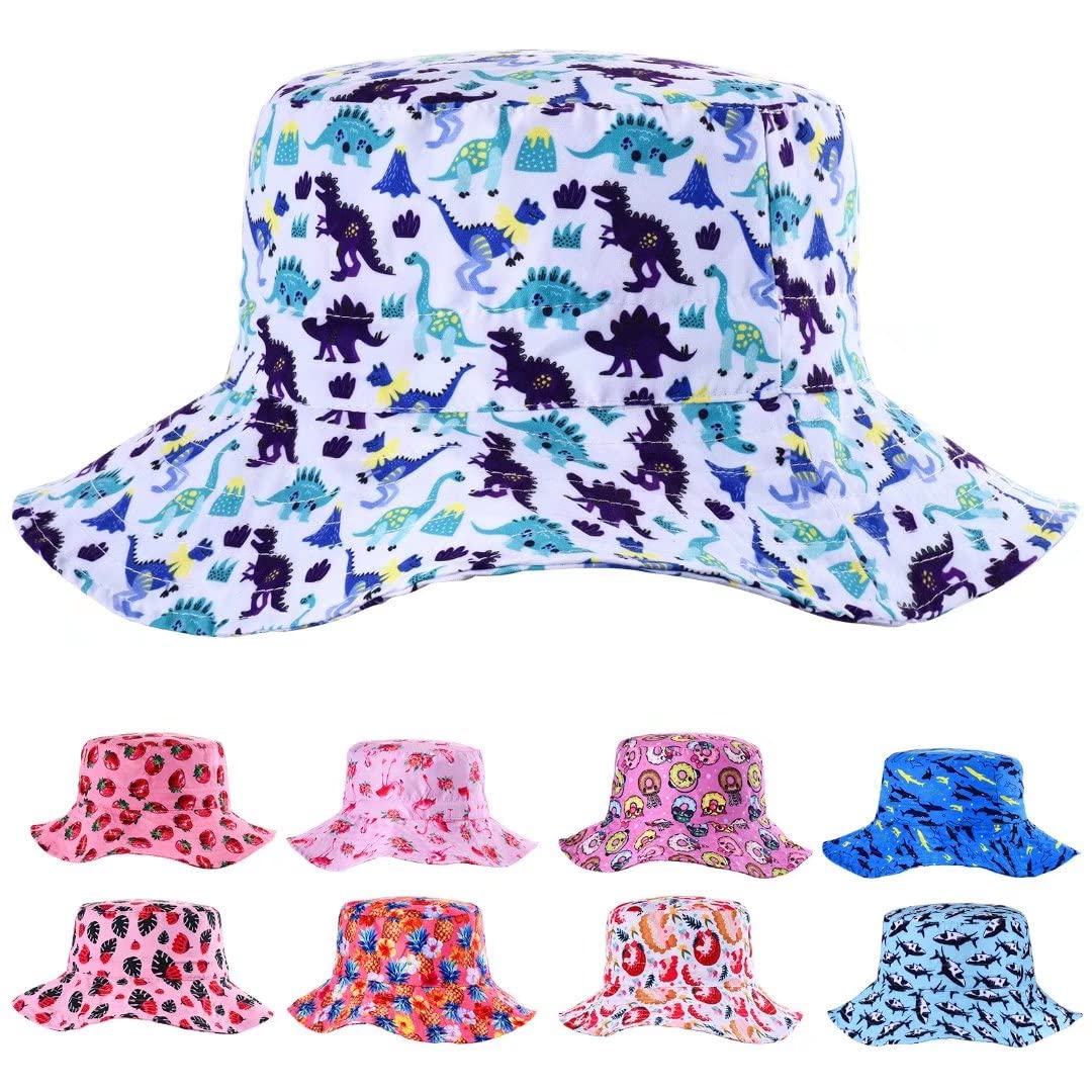 Kids Sun Hat with Wide Brim - UPF 50+ Beach & Summer Bucket Hat for Boys & Girls - Cute Fishing Hat for Outdoor Play, Swimming & Vacation Protection