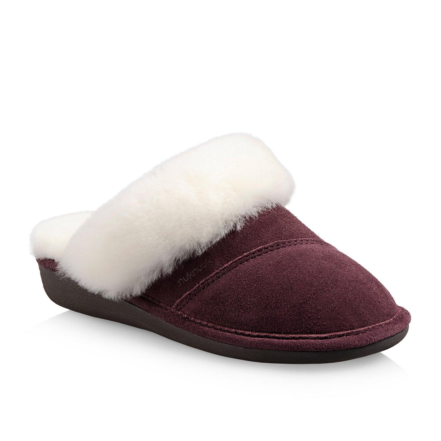 Joy Women's Soft Plush Memory Foam Slippers - Cozy Indoor House Shoes for Women, Non-Slip Warm Winter Slippers (Aubergine/Purple) - Perfect for Relaxing at Home, Lounging & Cold Weather Comfort
