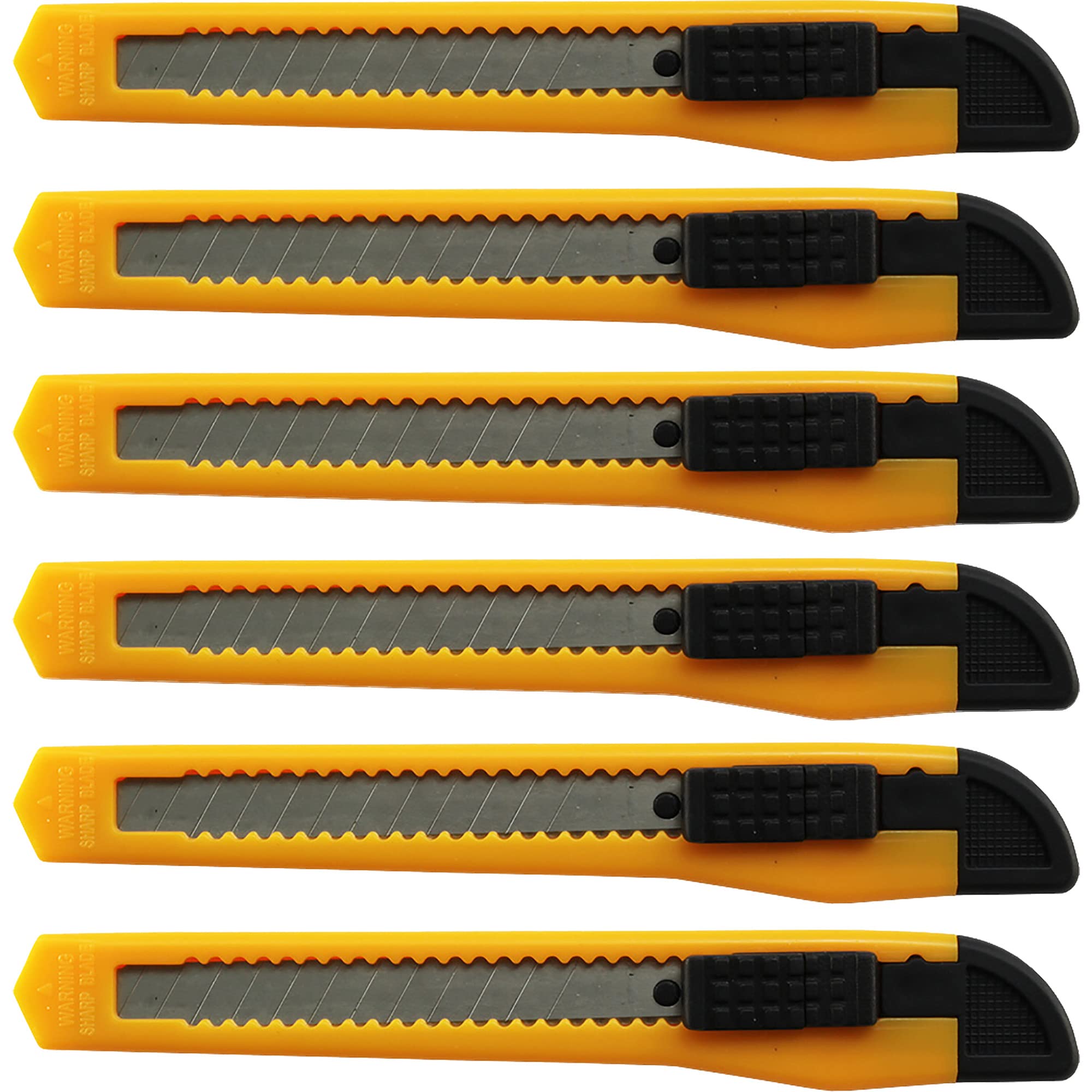 6-Piece Utility Knife Set - Heavy Duty Box Cutter with Snap-Off Razor Blades for Home, Office & Warehouse Use | Sharp Cutting Tool for Packaging, Crafts & DIY Projects
