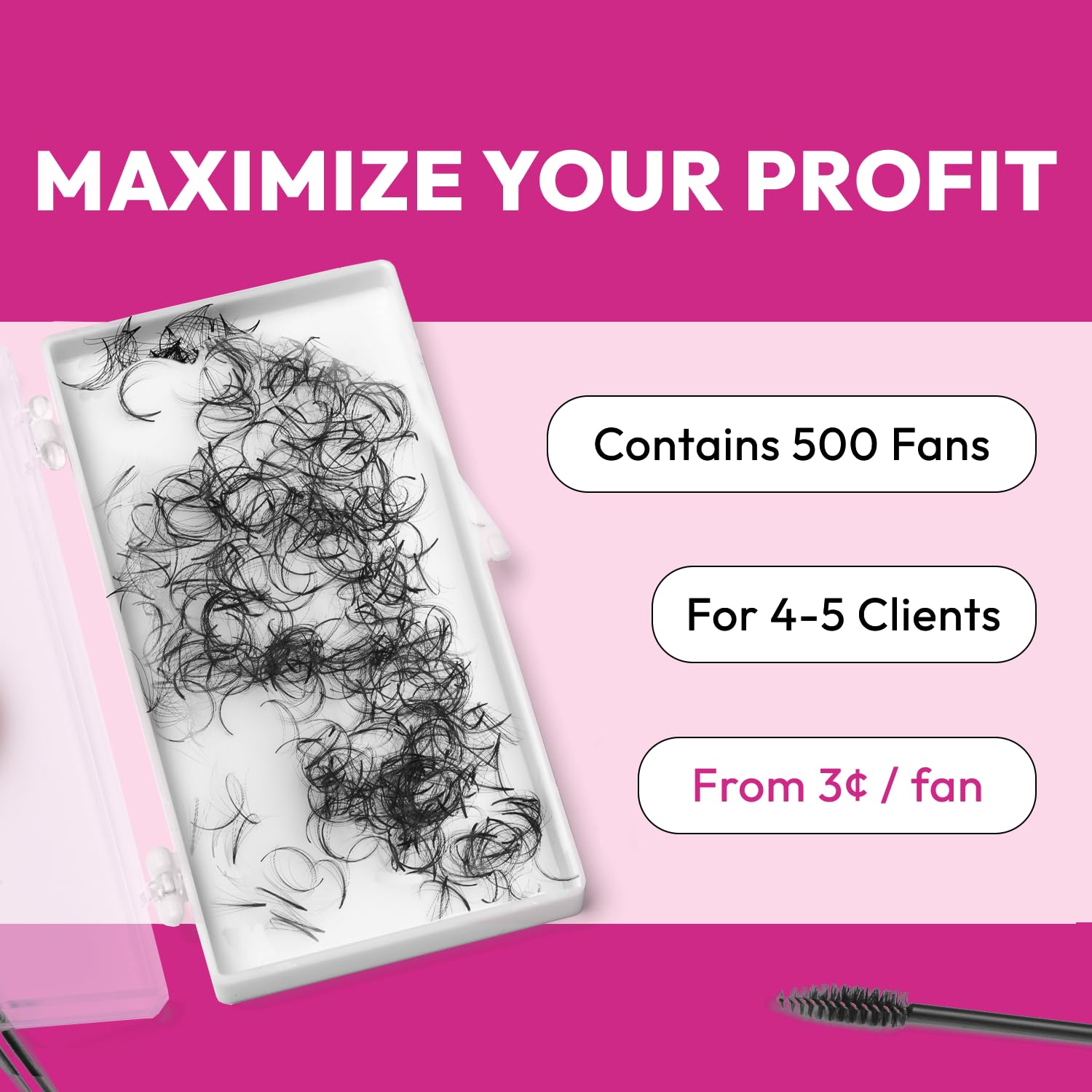 500 Pairs 9D 0.05 14mm Wispy Premade Eyelash Fans - Handmade Natural Volume Lashes for Lash Extensions | Perfect for Spiky, Wispy & Natural Looks | Salon, Bridal & Everyday Wear
