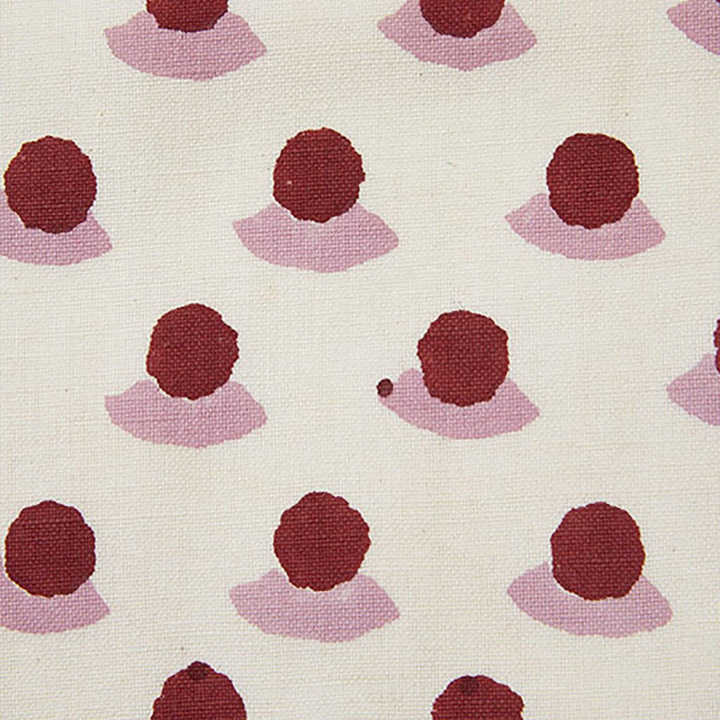 Berry Block Printed Fabric - Soft Linen Cotton Blend for Iron & Rose Designs | Perfect for DIY Home Decor, Quilting & Fashion Sewing Projects