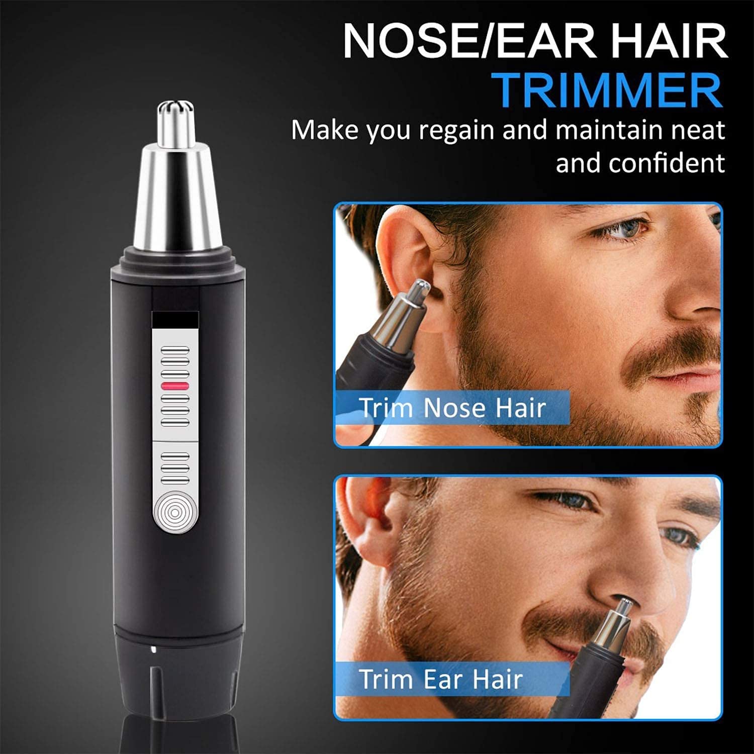 Professional USB Rechargeable Ear & Nose Hair Trimmer for Men & Women - Waterproof Lightweight Nasal Hair Clipper for Personal Grooming - Perfect for Travel, Home & Gym Use