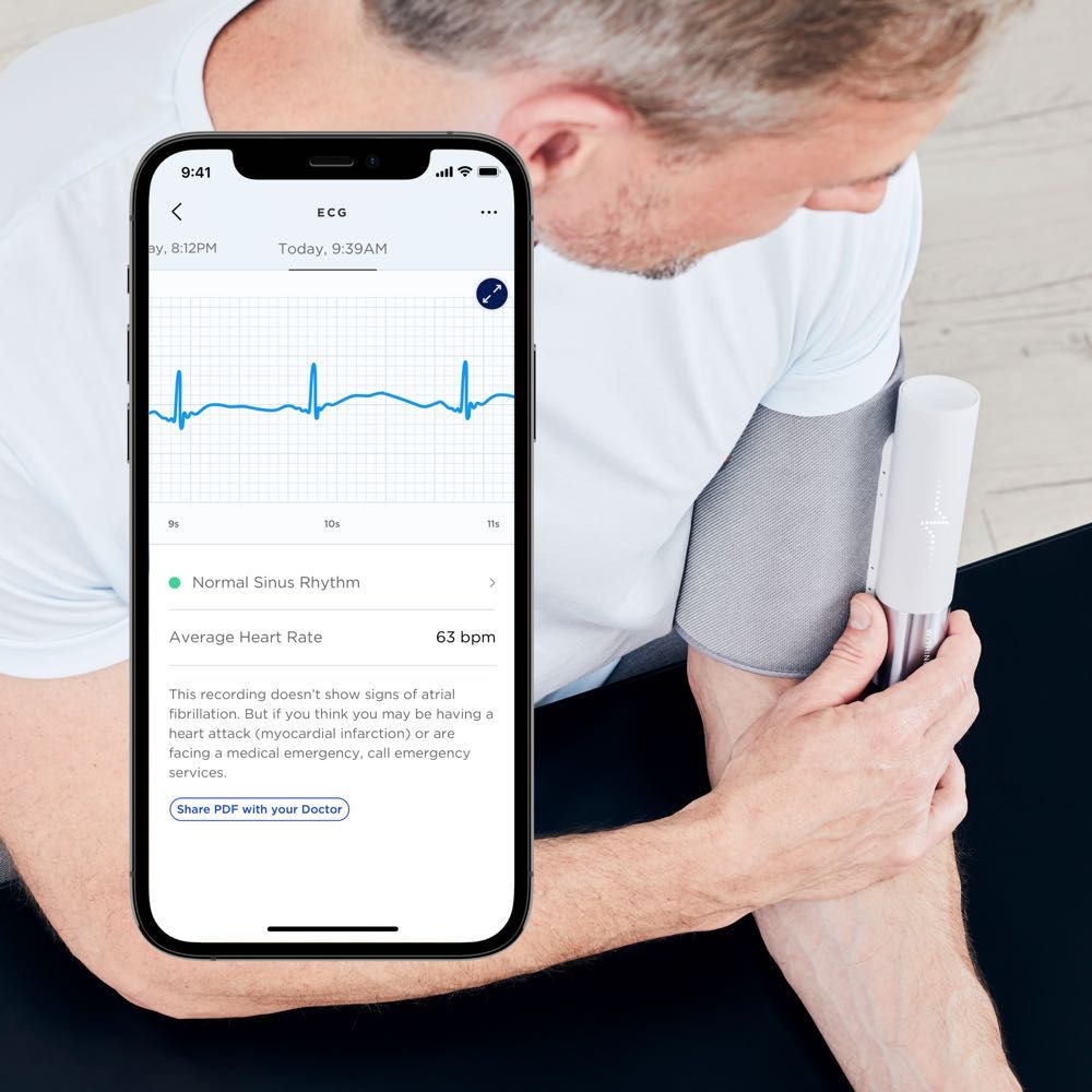 Withings BPM Core - Smart WiFi Blood Pressure Monitor with ECG & Digital Stethoscope for Home Health Tracking & Heart Care