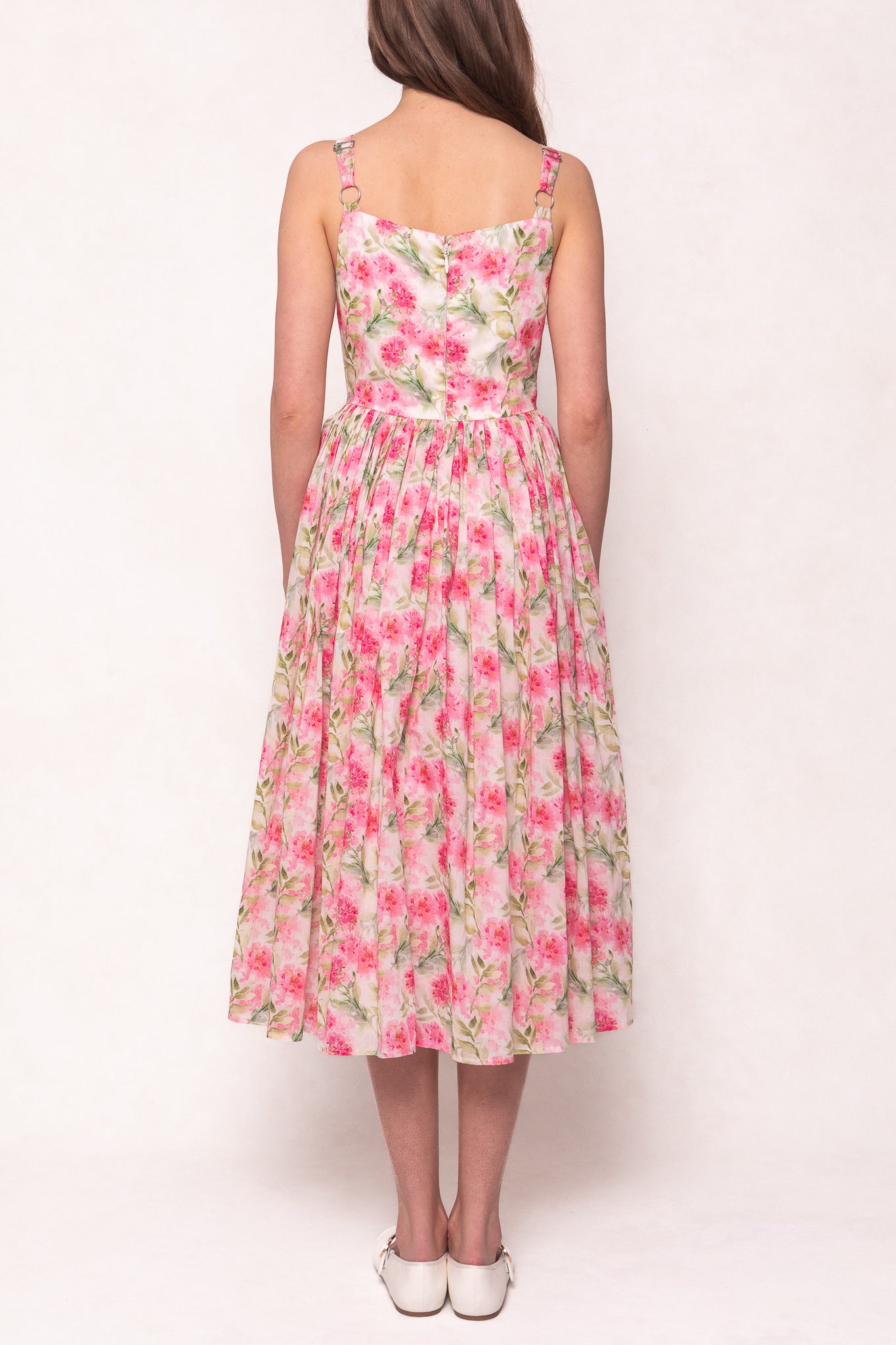 Elegant Pink Floral Ballerina Tank Dress for Women - Perfect for Summer Outfits, Beach Vacations & Casual Wear