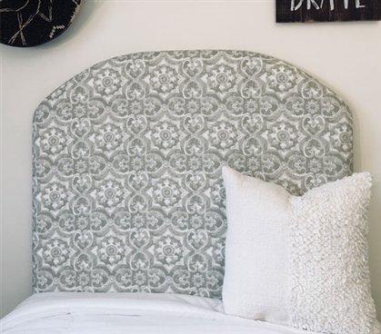 DormCo Intricate Grey Twin/Twin XL Arched Headboard - Stylish Bed Frame for Dorm Rooms, Teen Bedrooms & Small Spaces