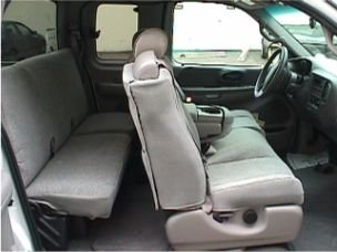 Durafit Custom Seat Covers for 2004-2008 Ford F150 XLT - Full Set (Front 40/20/40 & Rear 60/40 Split) with Integrated Seatbelts - Premium Silver Leatherette - Perfect for Truck Protection & Style Upgrade