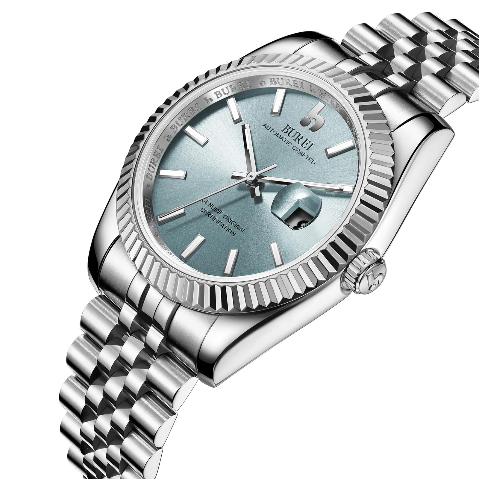 BUREI Men's Automatic Mechanical Watch - Luxury Business Stainless Steel Self-Winding Waterproof Watch for Men | Perfect for Office, Formal Events & Everyday Wear